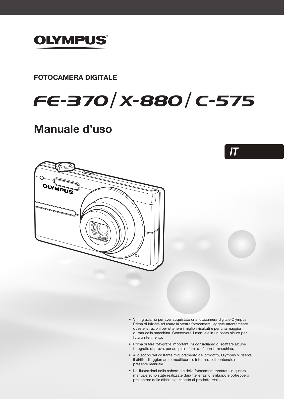 Olympus fe-570, x-880, c-575 User Manual