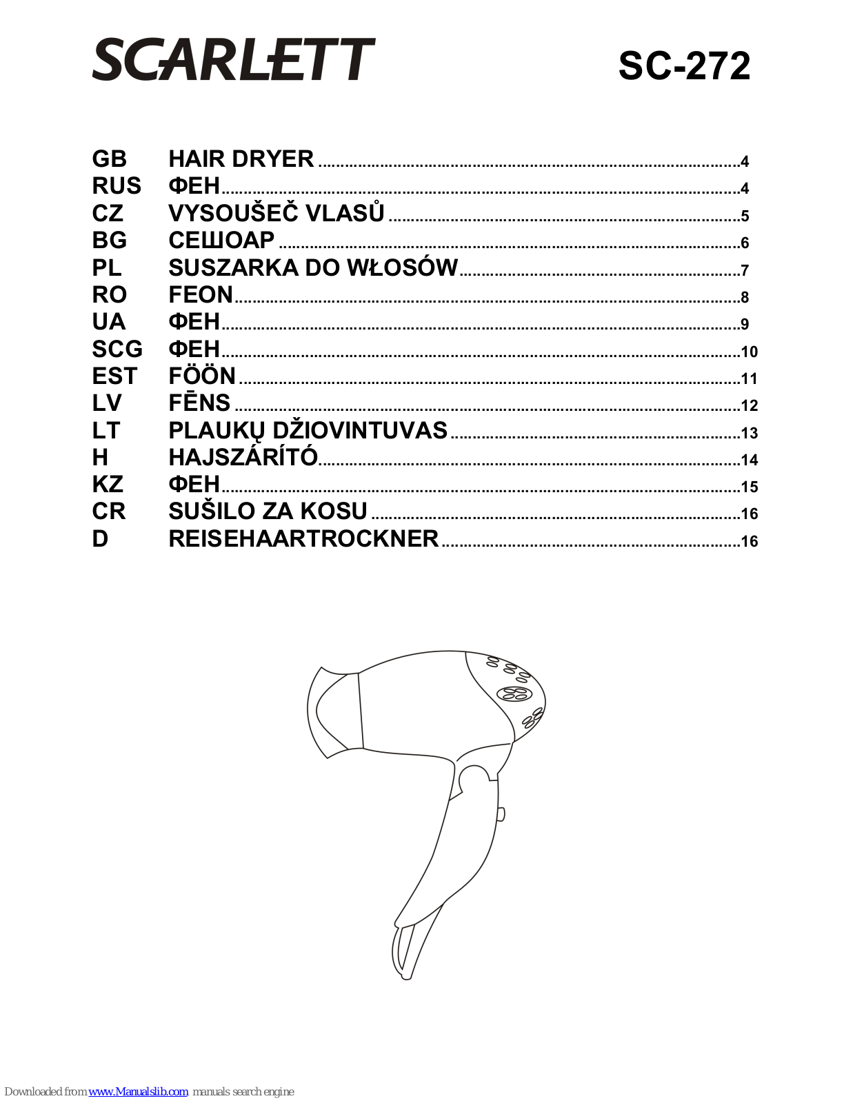 Scarlett SC-272 Instruction Manual