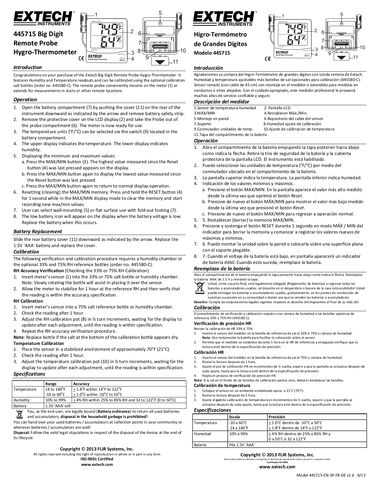 Extech Instruments 445715 User Manual