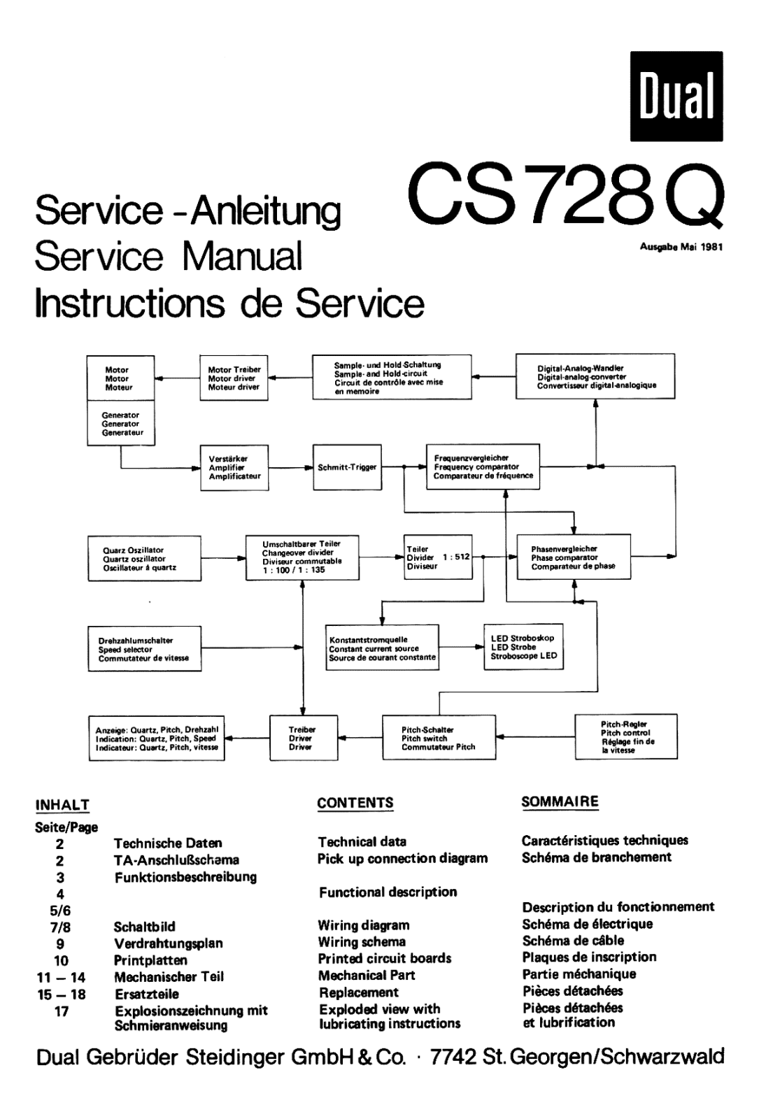 Dual CS-728-Q Service manual