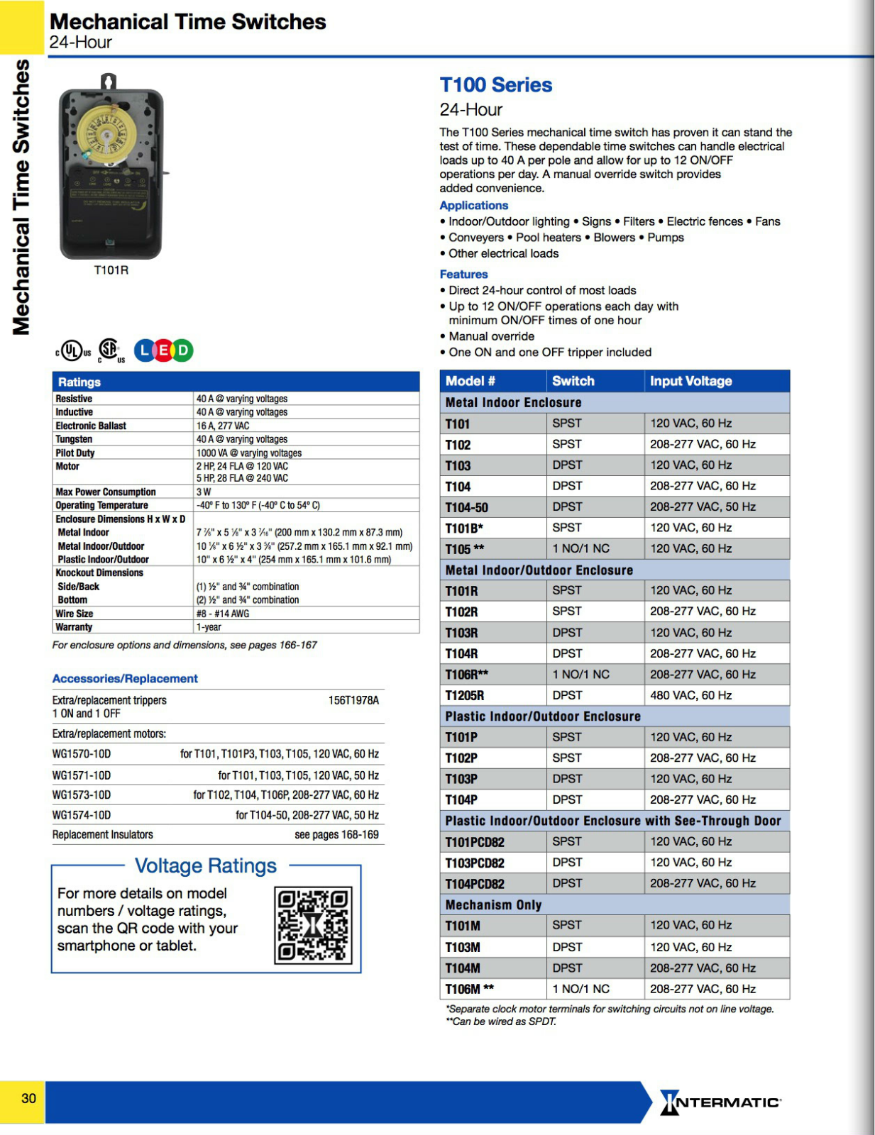 Intermatic T100 Series Catalog Page