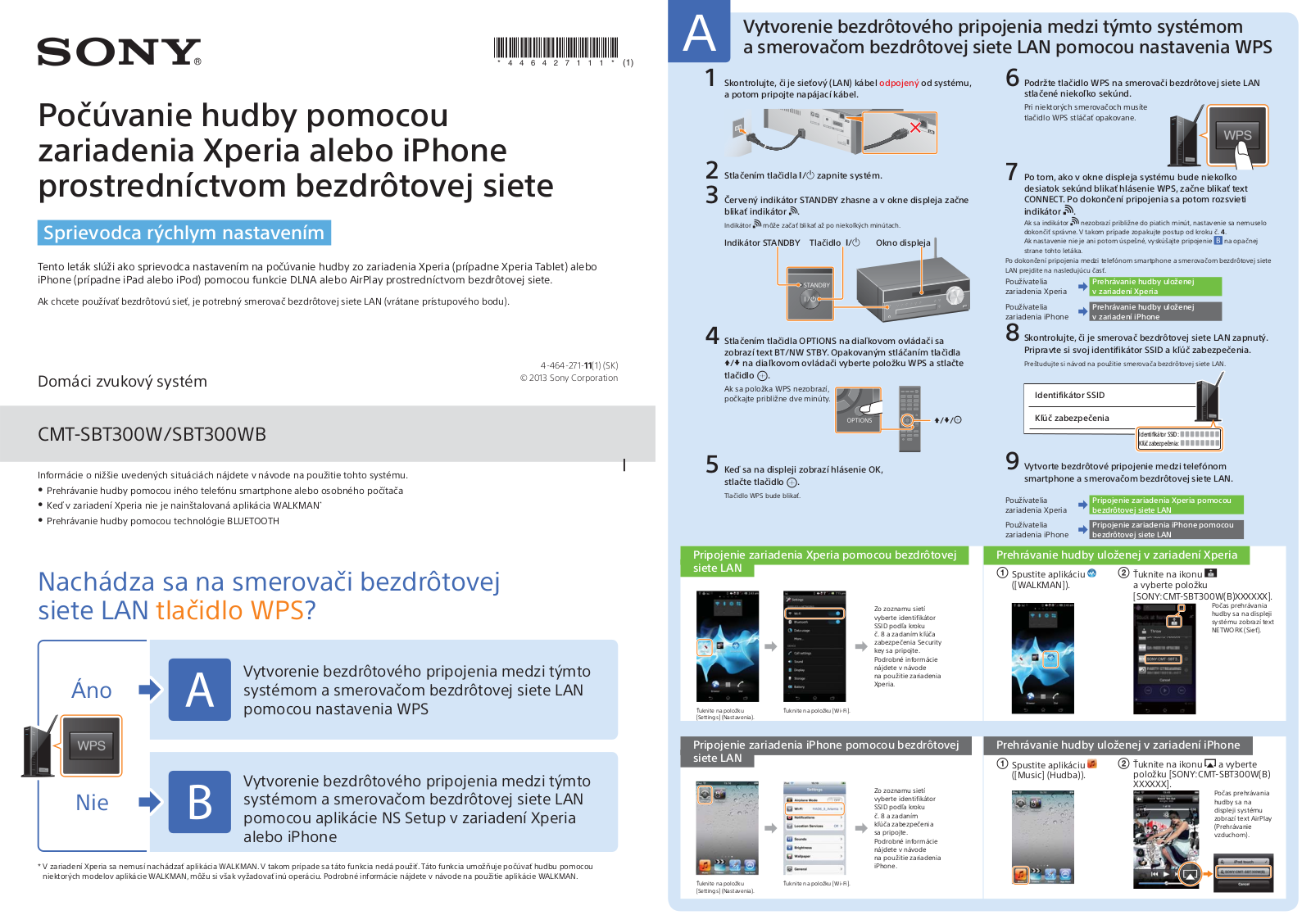 Sony CMT-SBT300WB Getting Started Guide