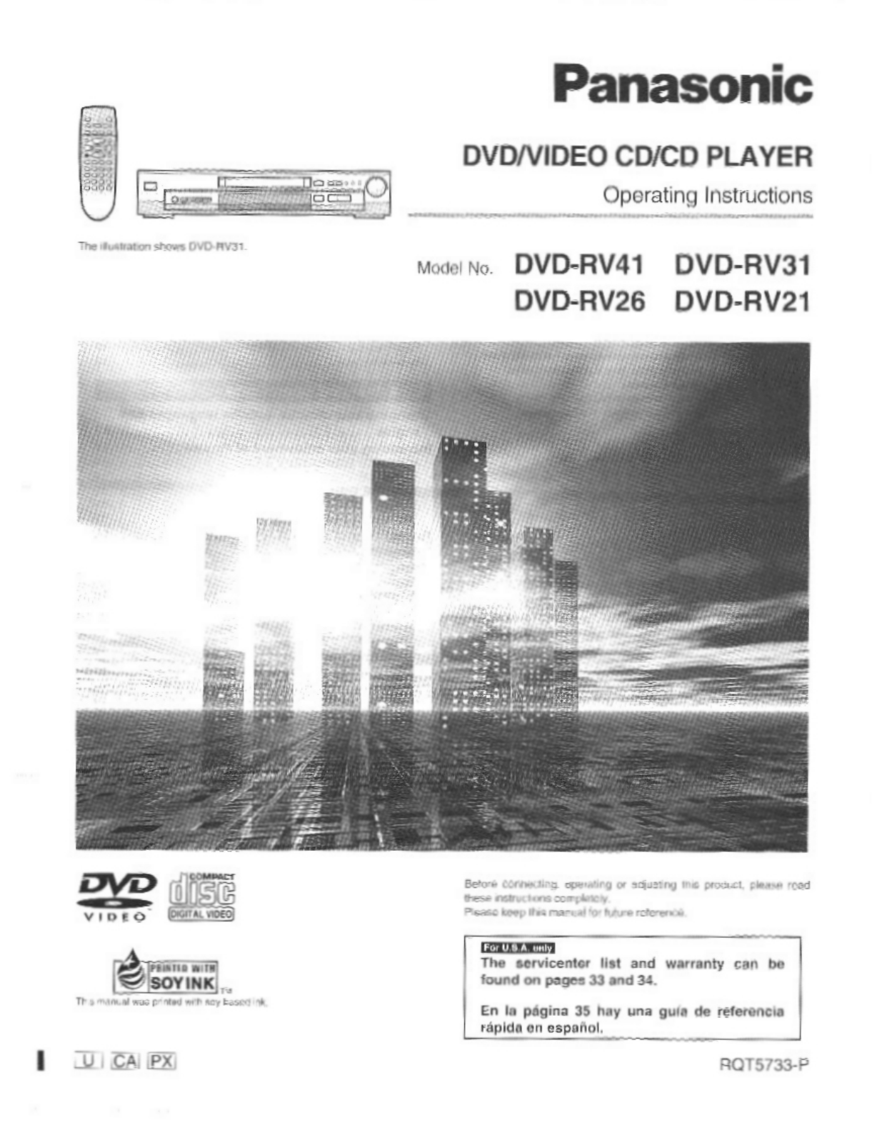 Panasonic DVD-RV26U, DVD-RV41U, DVD-RV41, DVD-RV41UK User Manual