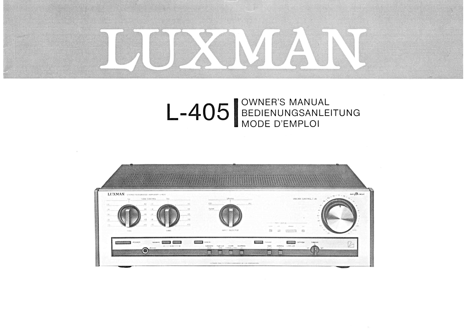 Luxman L-405 Owners Manual