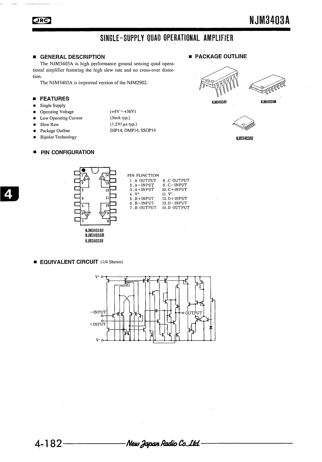 JRC NJM3403AM, NJM3403AV, NJM3403AD Datasheet