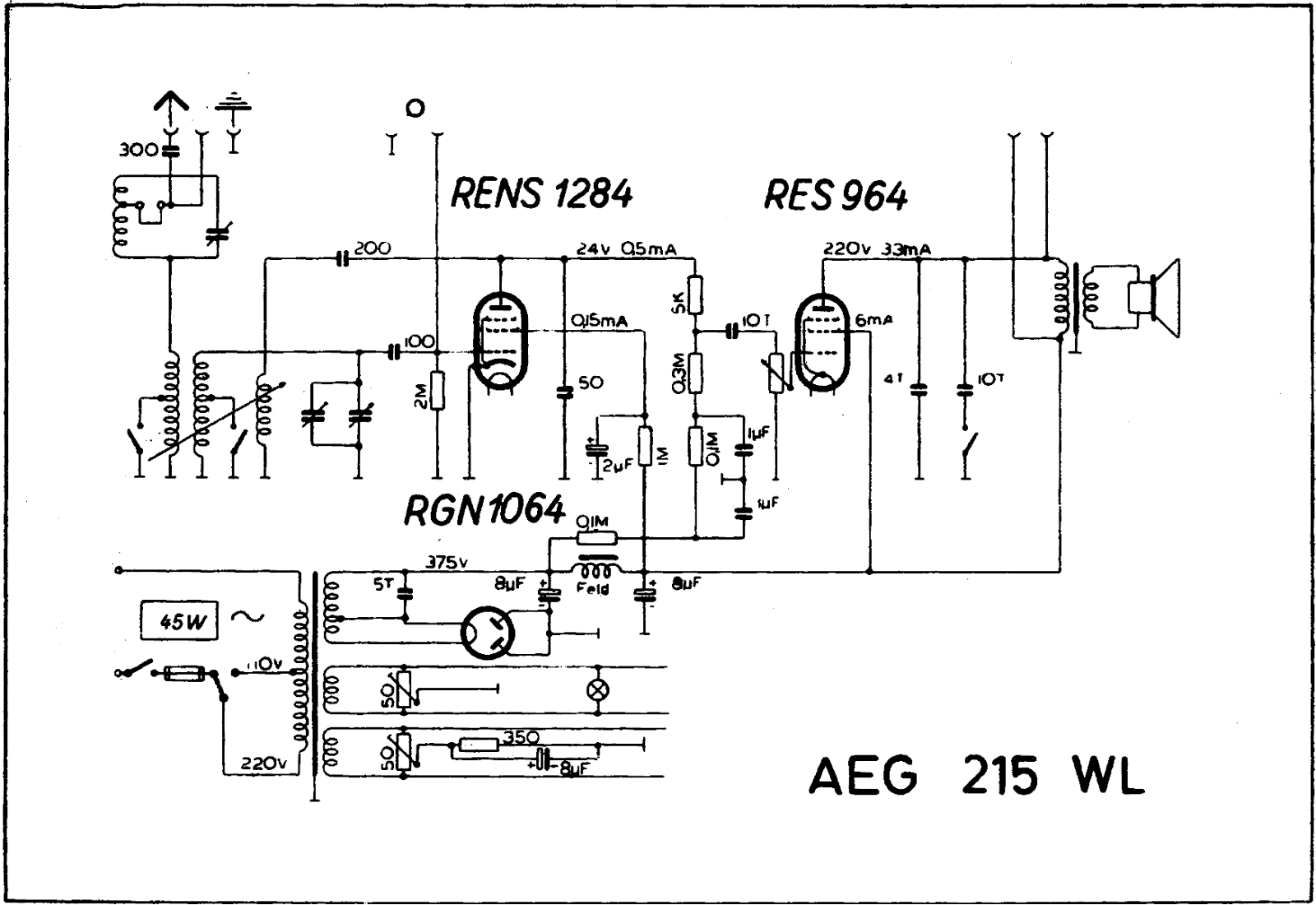 AEG 215wl schematic