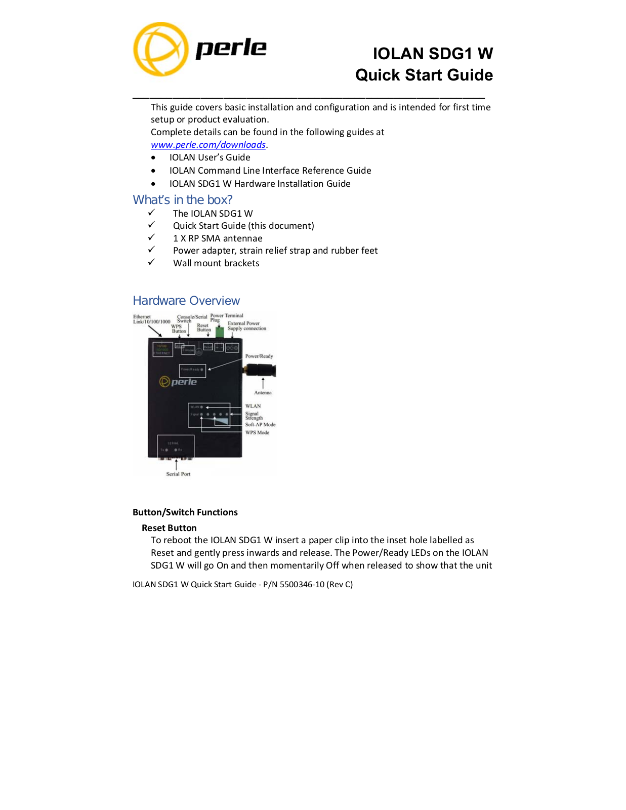 Perle IOLAN SDG1 W, IOLAN SDG4 W, IOLAN SDG2 W Quick Start Manual - ManualMachine.com
