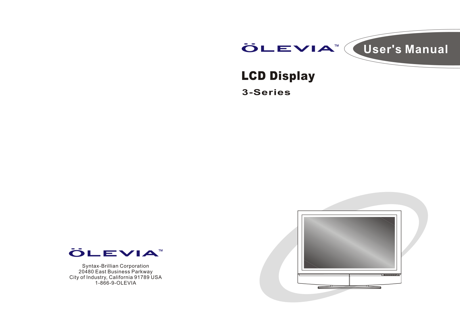 Olevia LCD Display 3-series User Manual