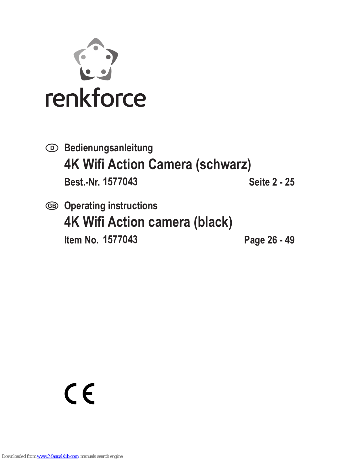 Renkforce 1577043 Operating Instructions Manual