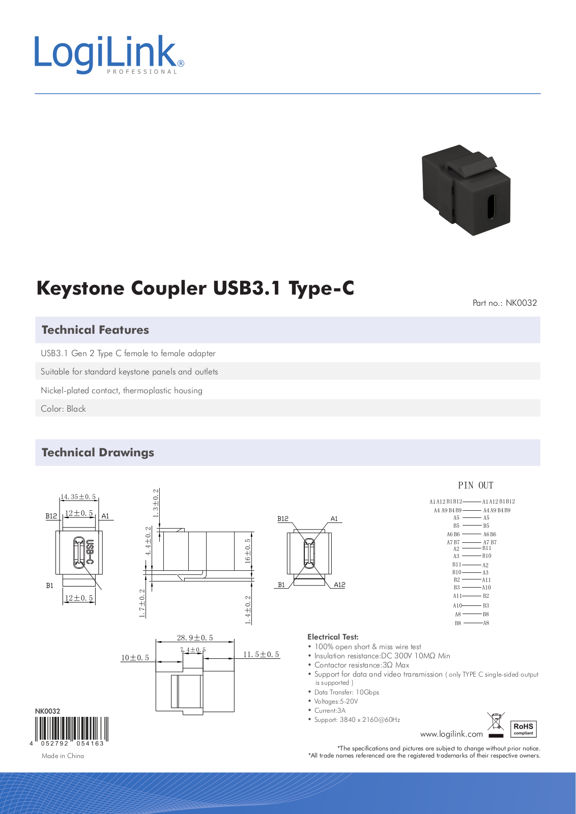 Logilink IWP-ADAP-USBCB Datasheet - ManualMachine.com