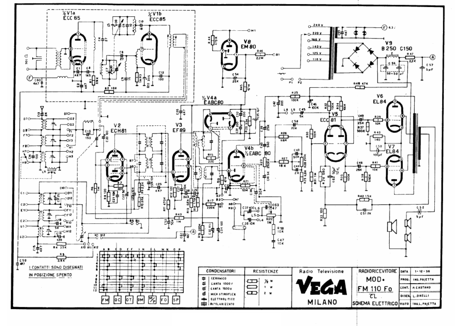 Vega fm110 schematic