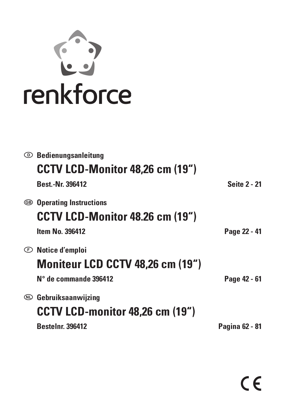 Renkforce 396412 Operating Instructions