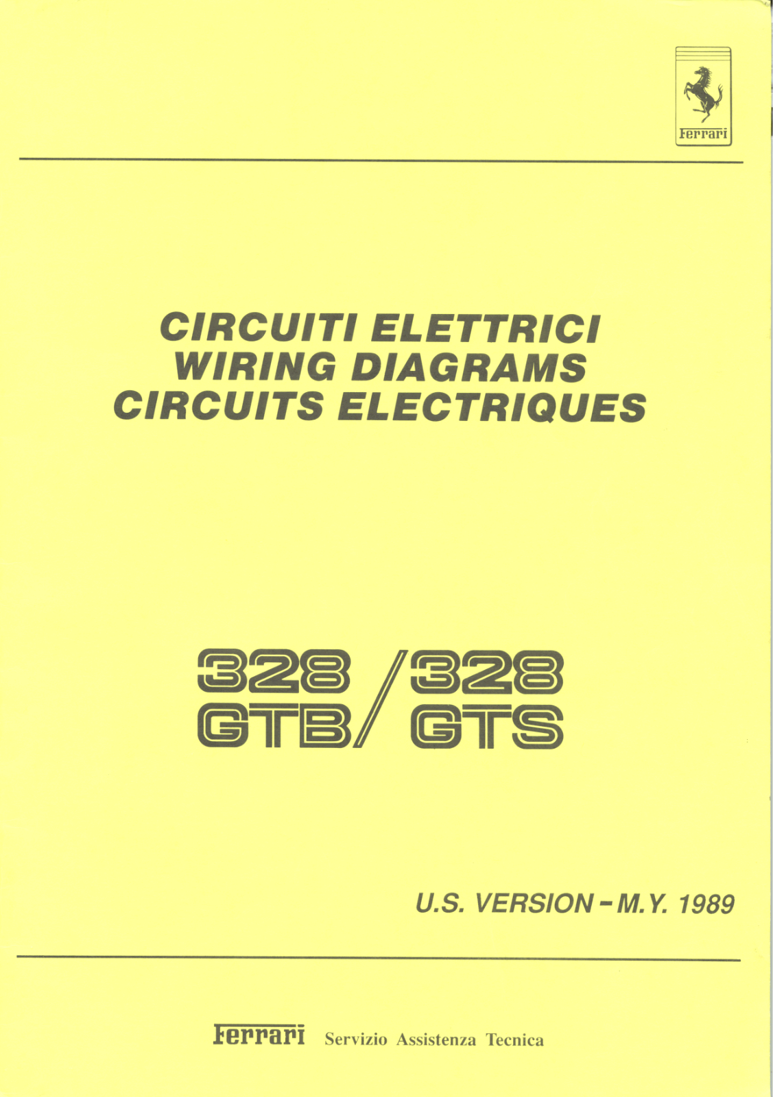 Ferrari 328 GTS, 328 GTB WORKSHOP MANUAL