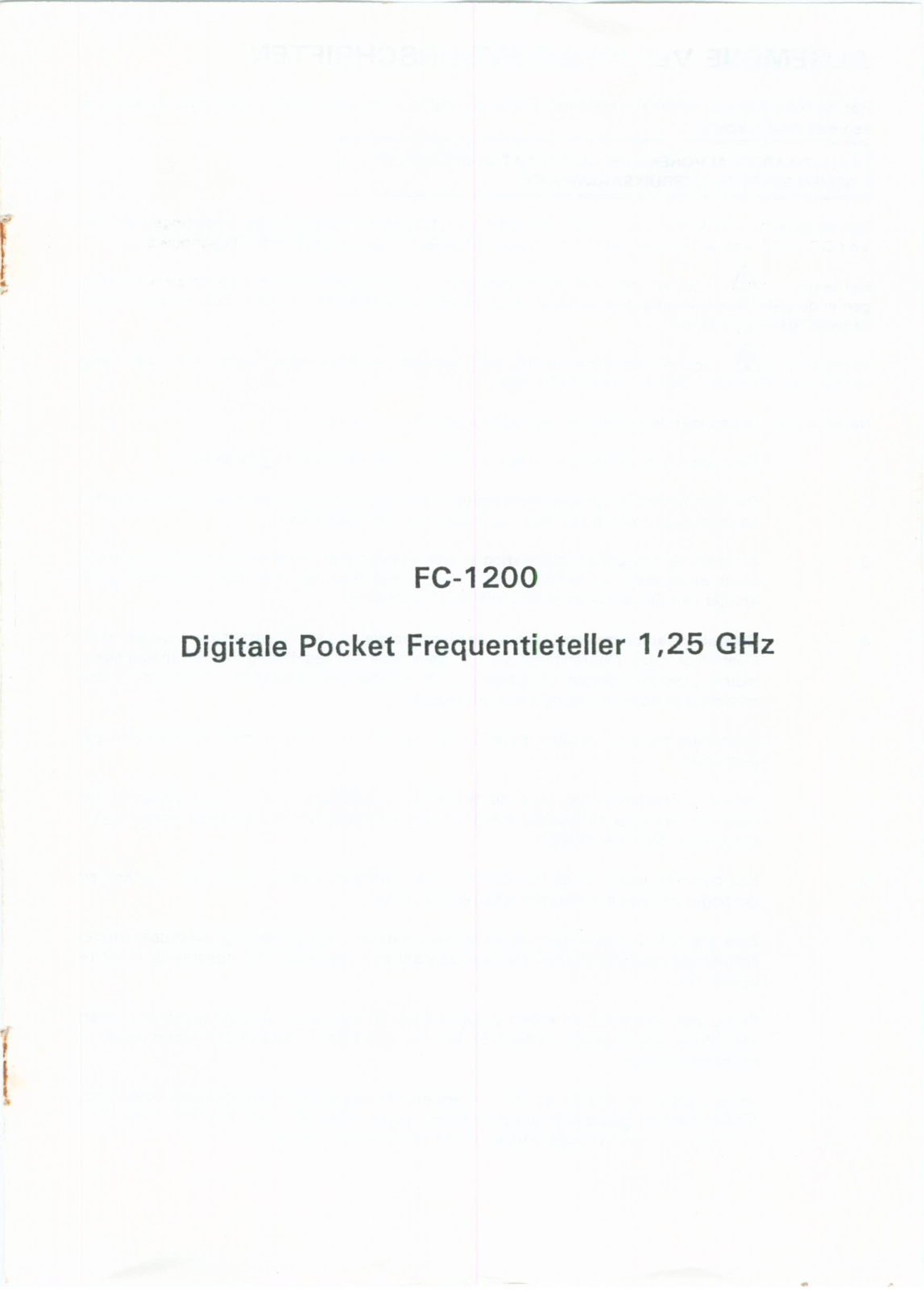 HGL FC-1200 User Manual