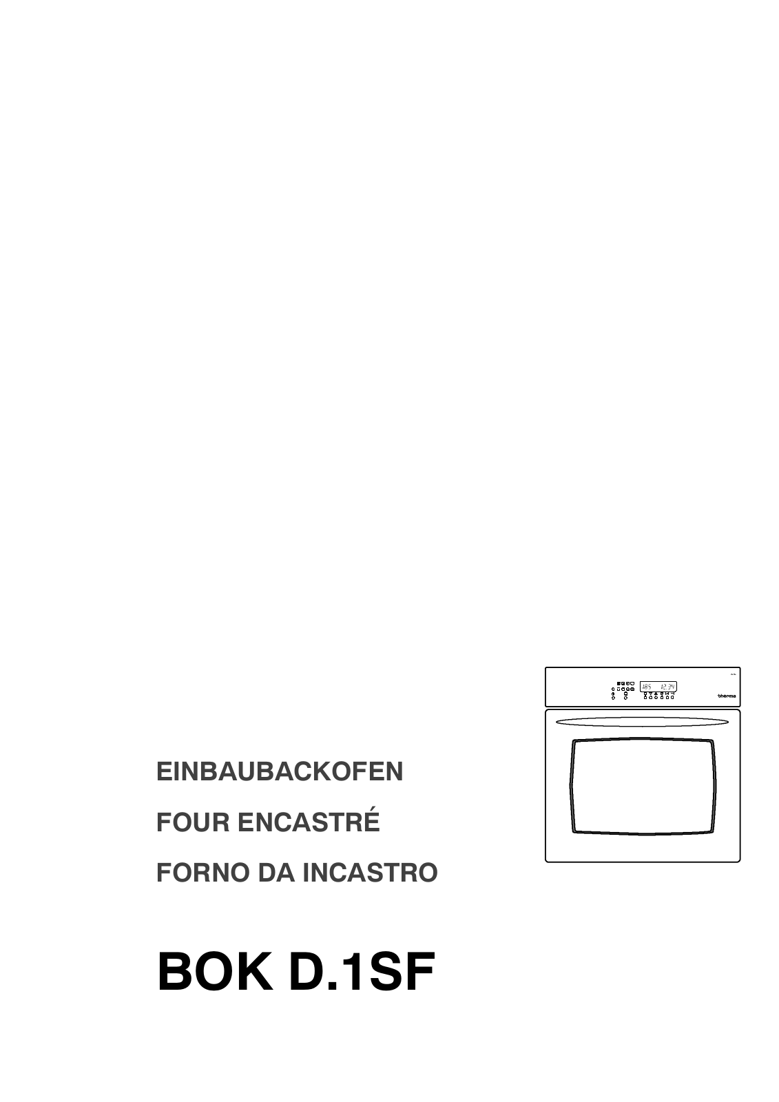 Therma BOK D.1 SF Operating Manual