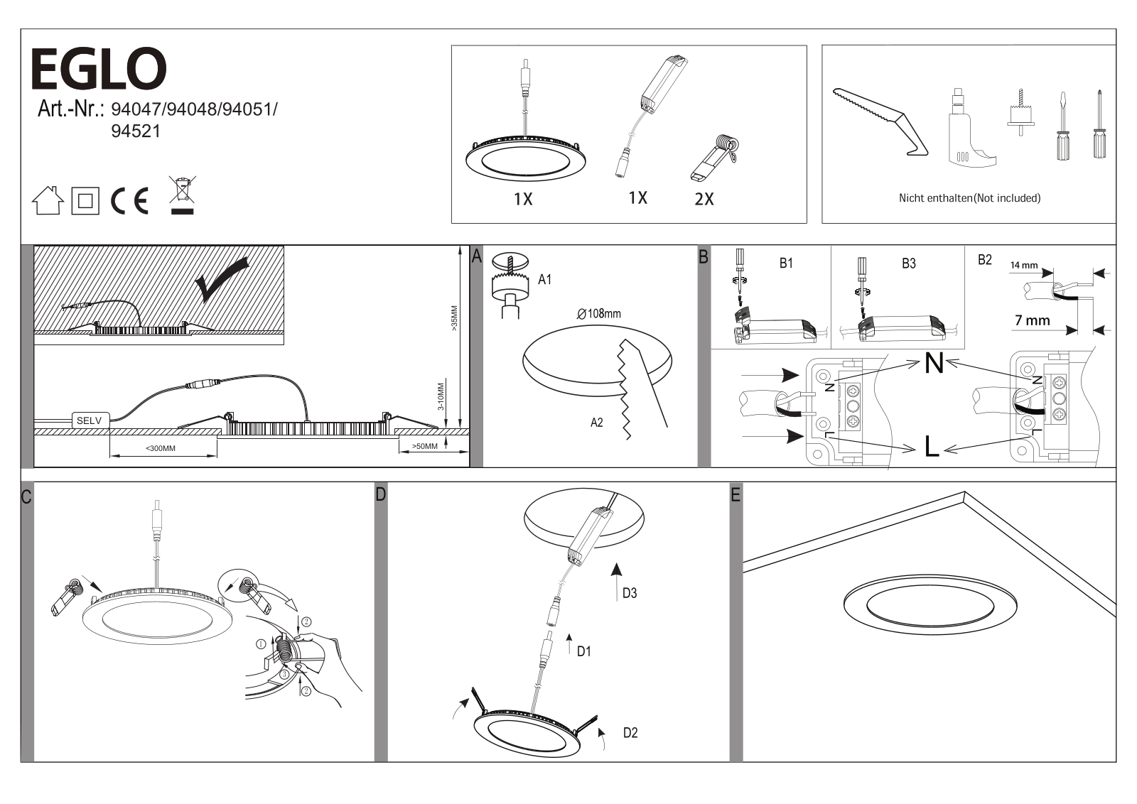 Eglo 94051 Service Manual