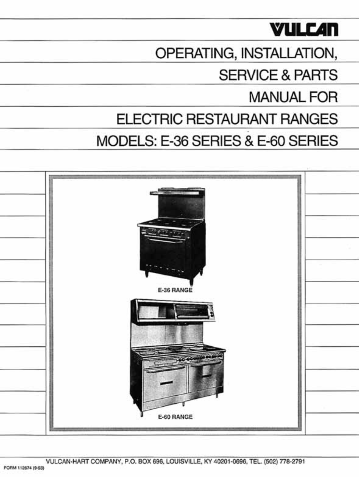 Vulcan E-36 Service Manual