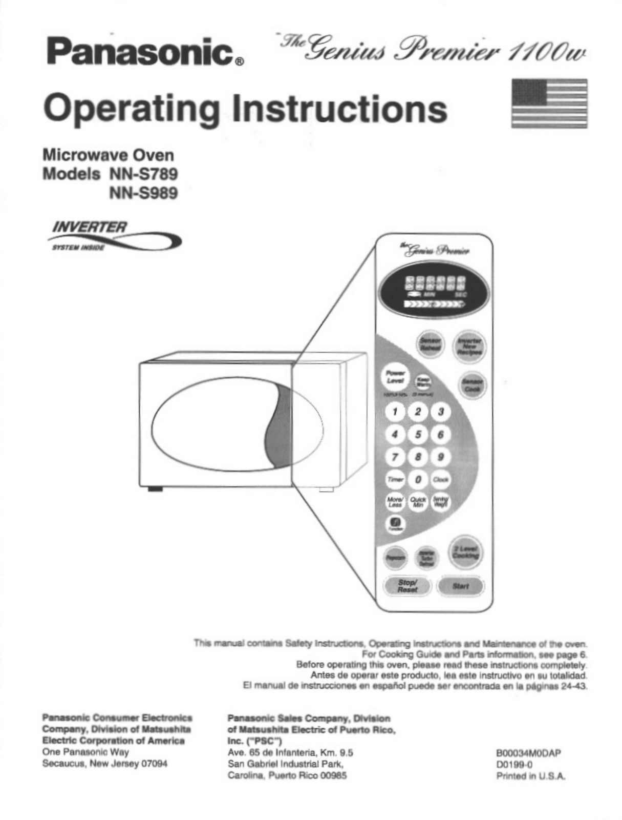 Panasonic Nn-s789, Nn-s989 Owner's Manual