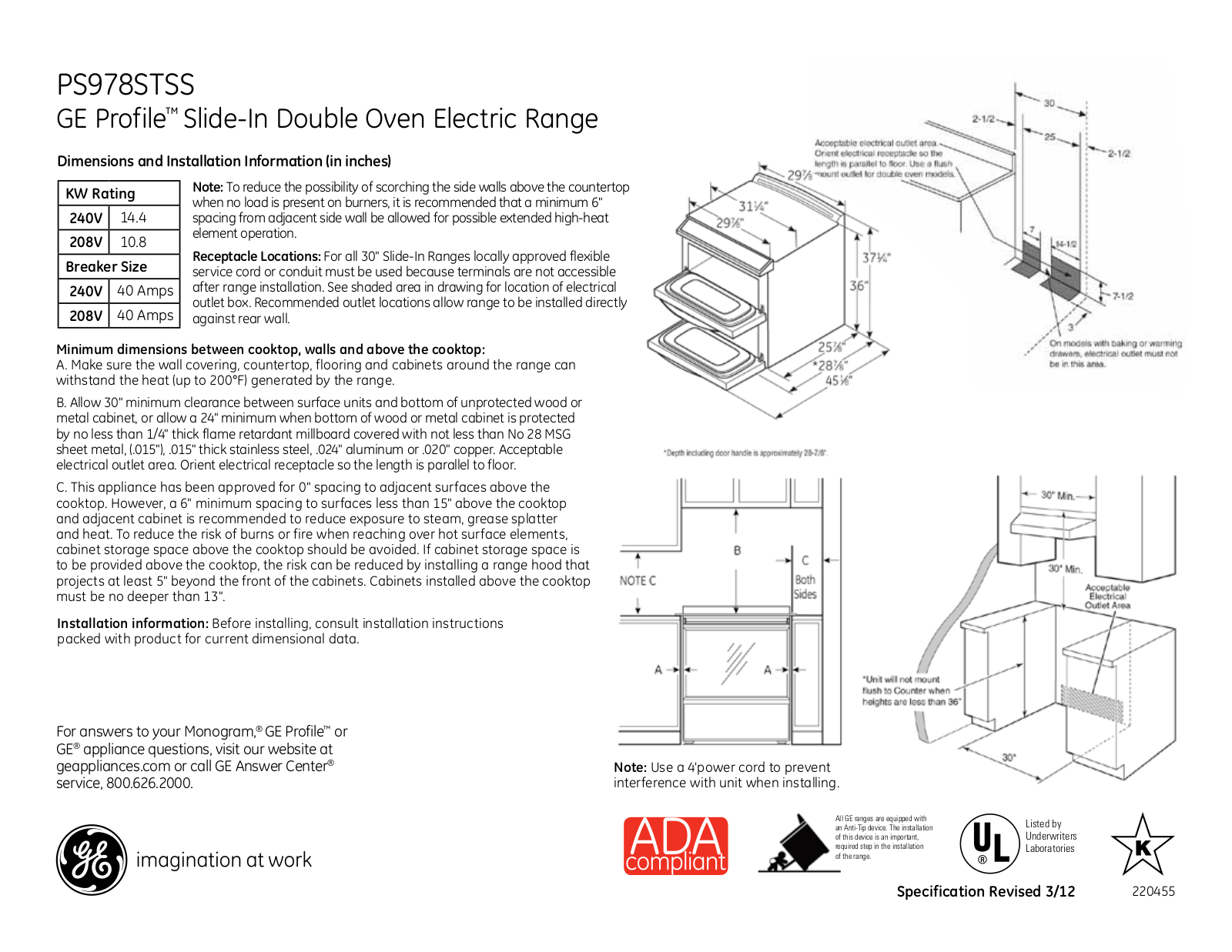 GE PS978STSS User Manual