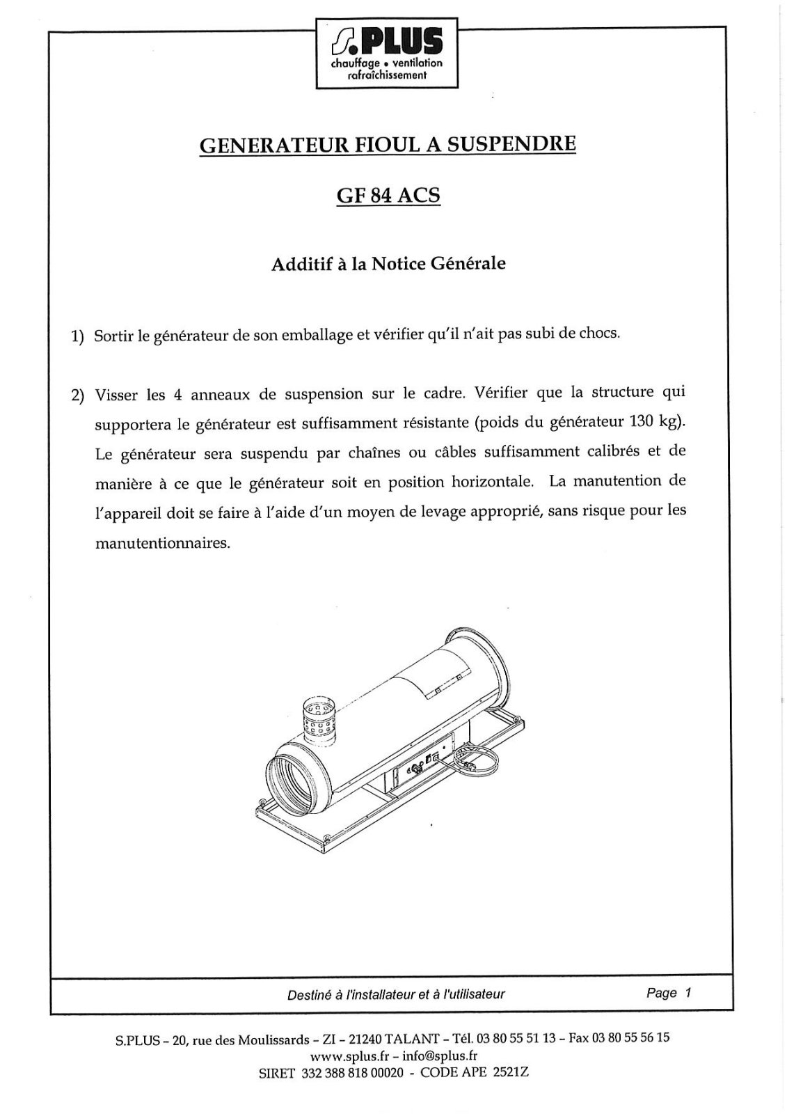 S.PLUS GF 84 ACS User Manual