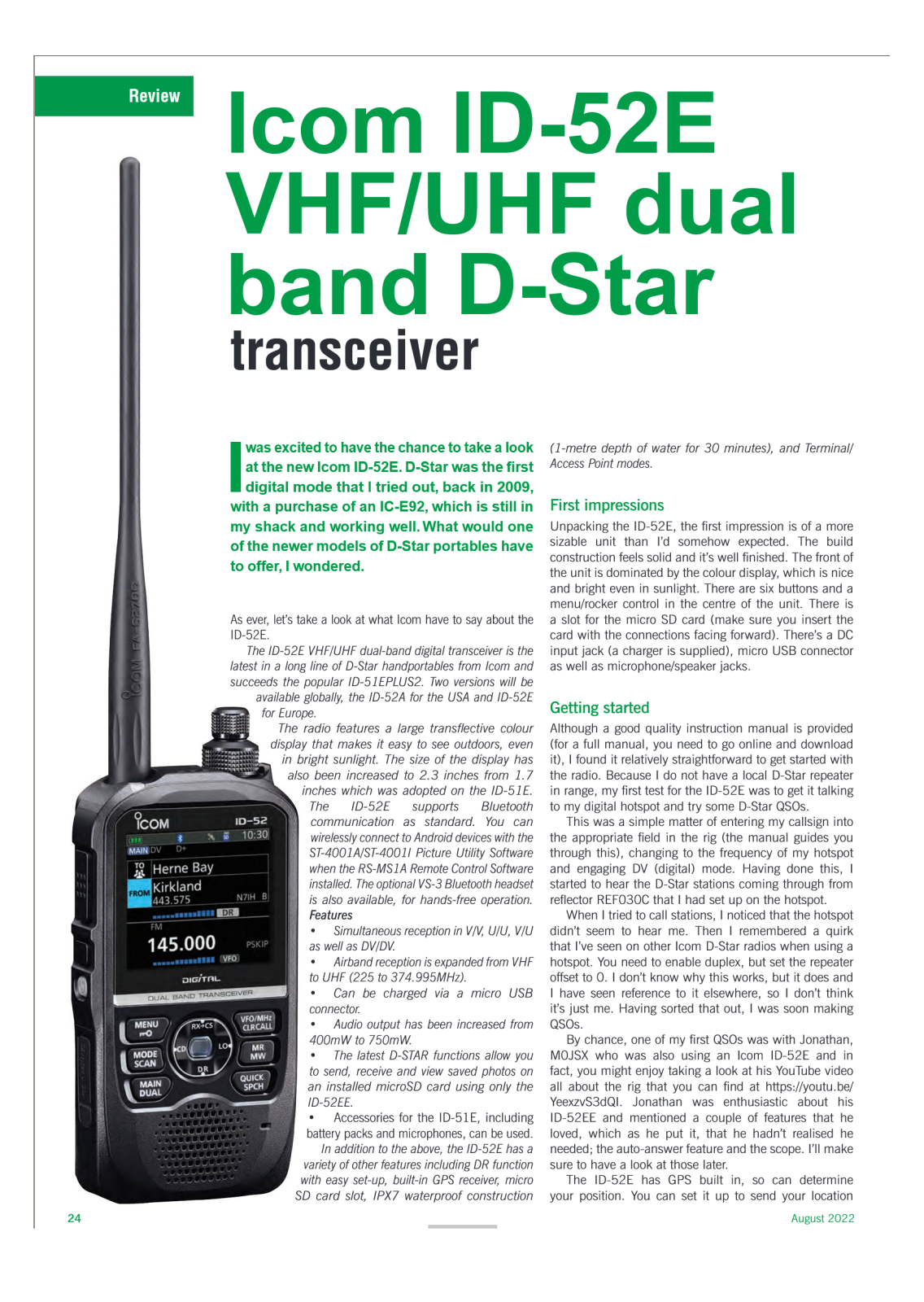 ICOM ID-52E review - ManualMachine.com