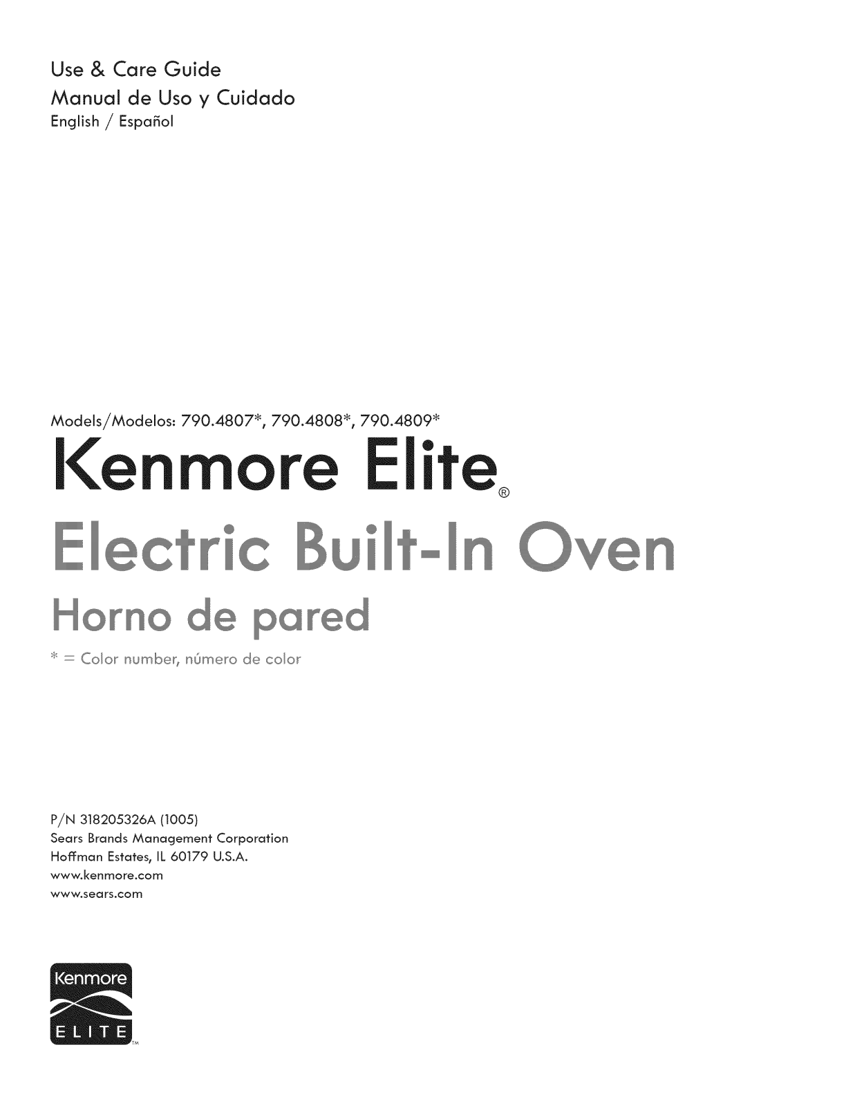 Kenmore Elite 79048083001, 79048093000, 79048089000, 79048083000, 79048082000 Owner’s Manual