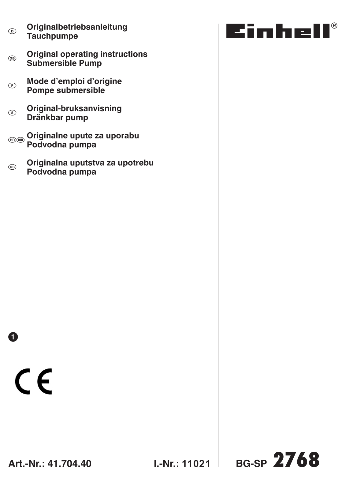 Einhell 4170440 Operating Instructions