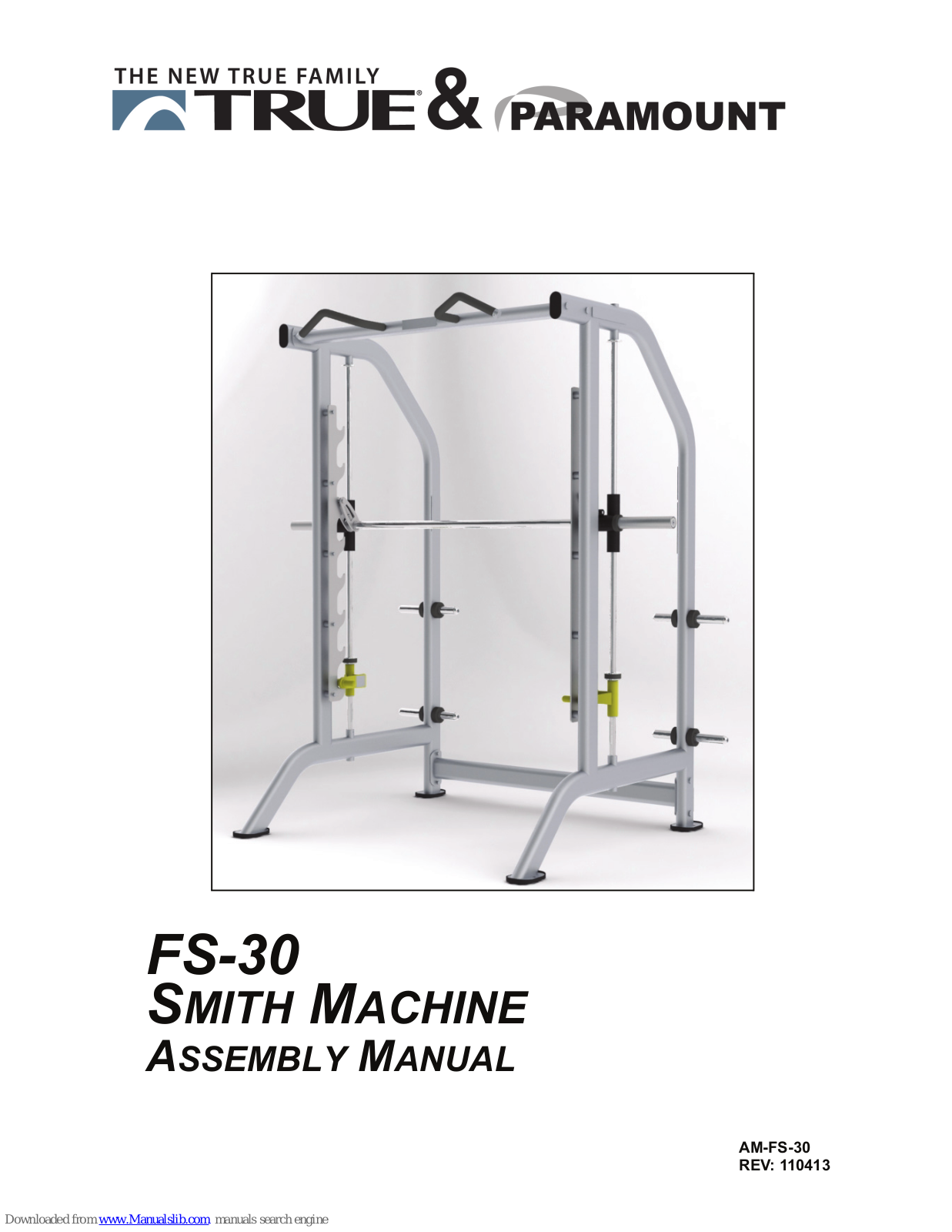 True SMITH MACHINE FS-30 Assembly Manual