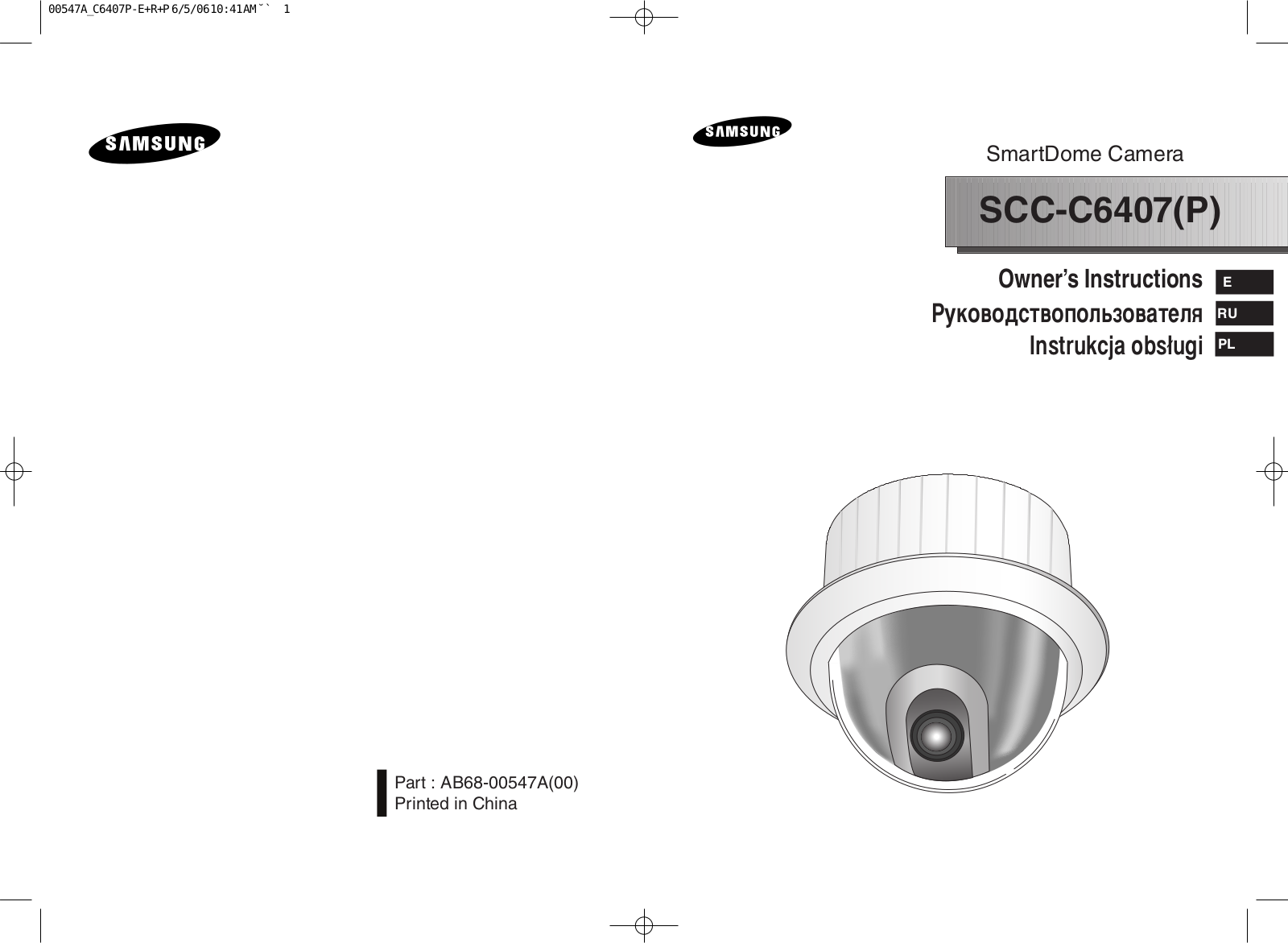 Samsung SCC-C6407P User Manual