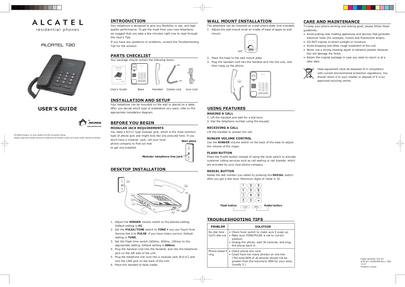 Alcatel-Lucent T20 User Manual