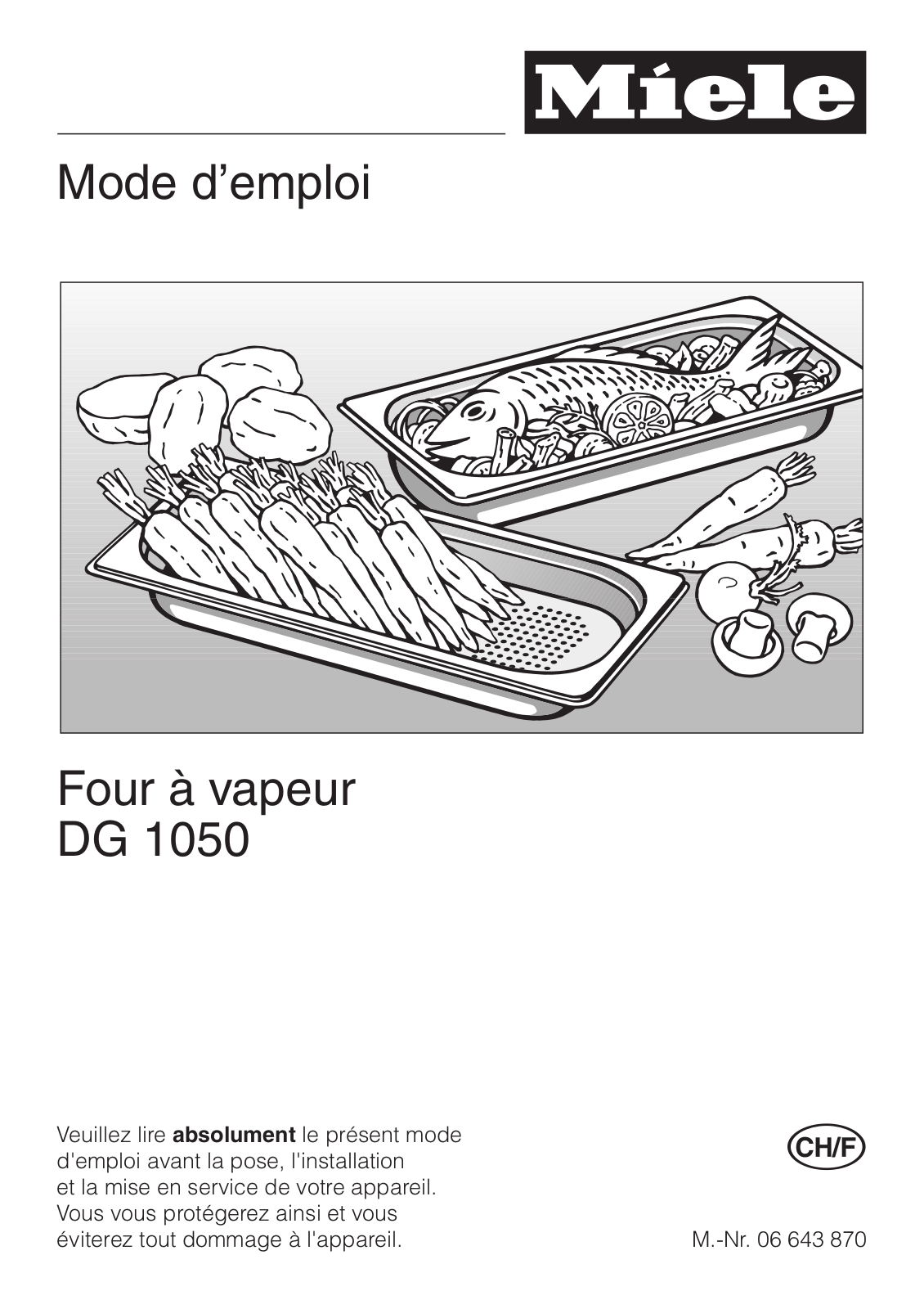 Miele DG 1050 Instructions Manual