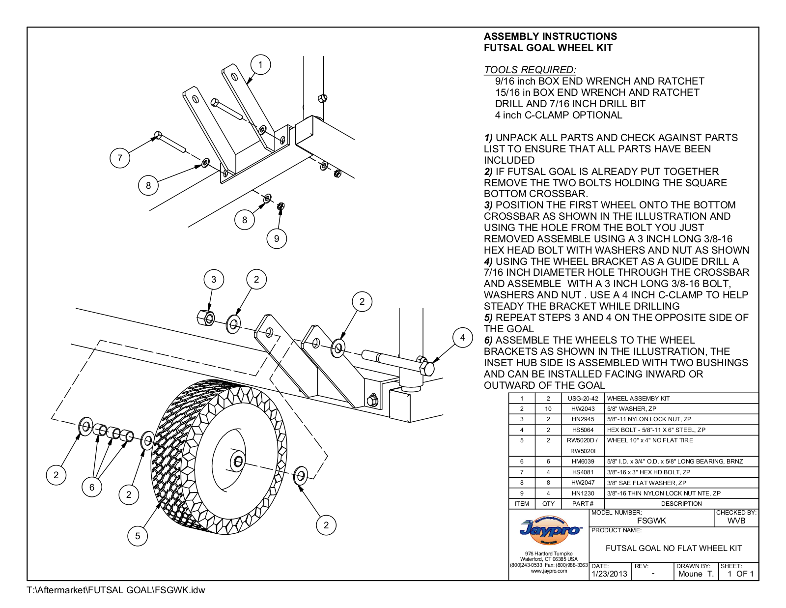 Jaypro Sports FSGWK User Manual