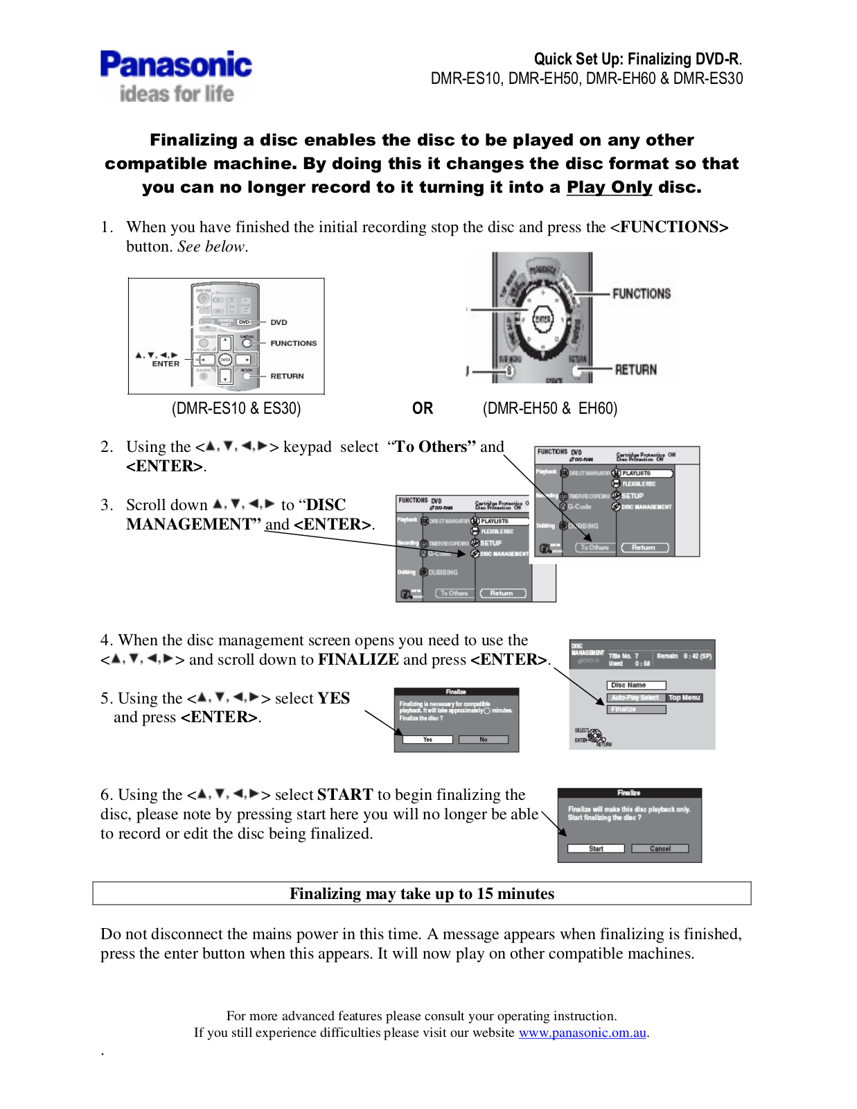 Panasonic DMR-EH50 User Manual 2