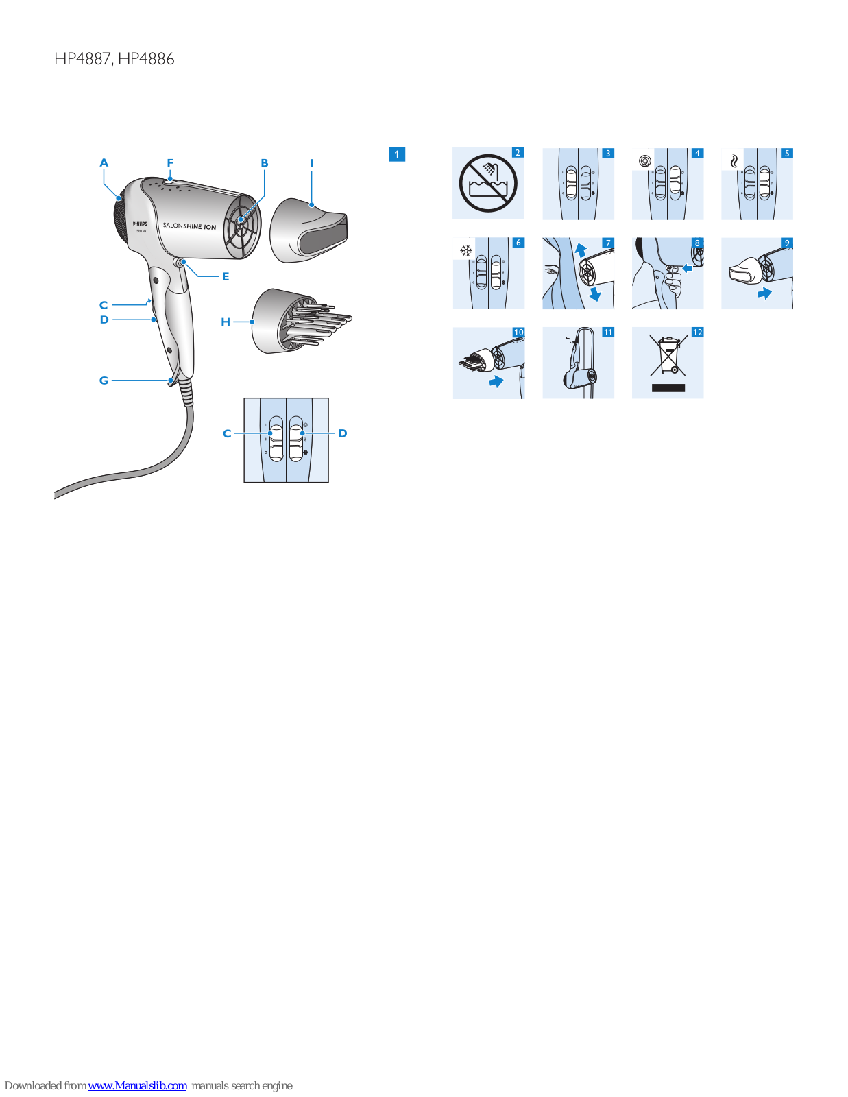 Philips HP4887/01, HP4886/01, HP4887, HP4886 User Manual