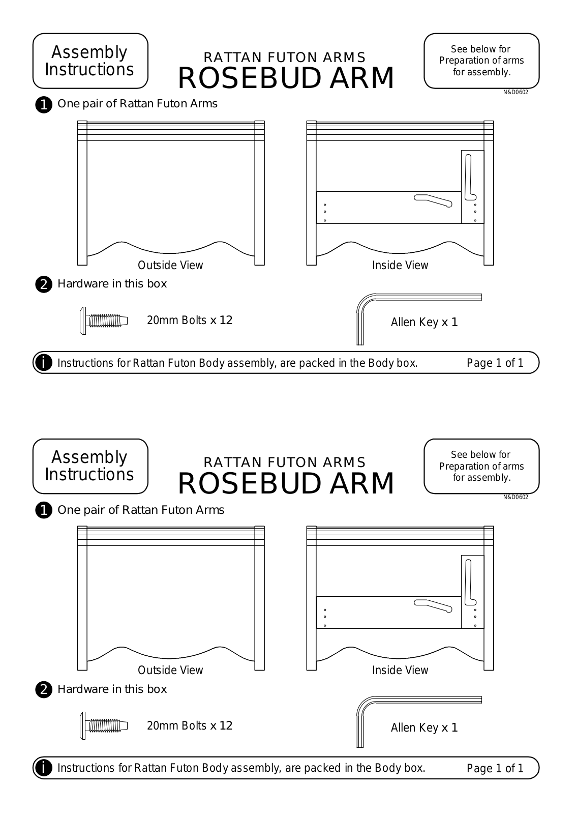 Night & Day Rosebud Assembly Instruction