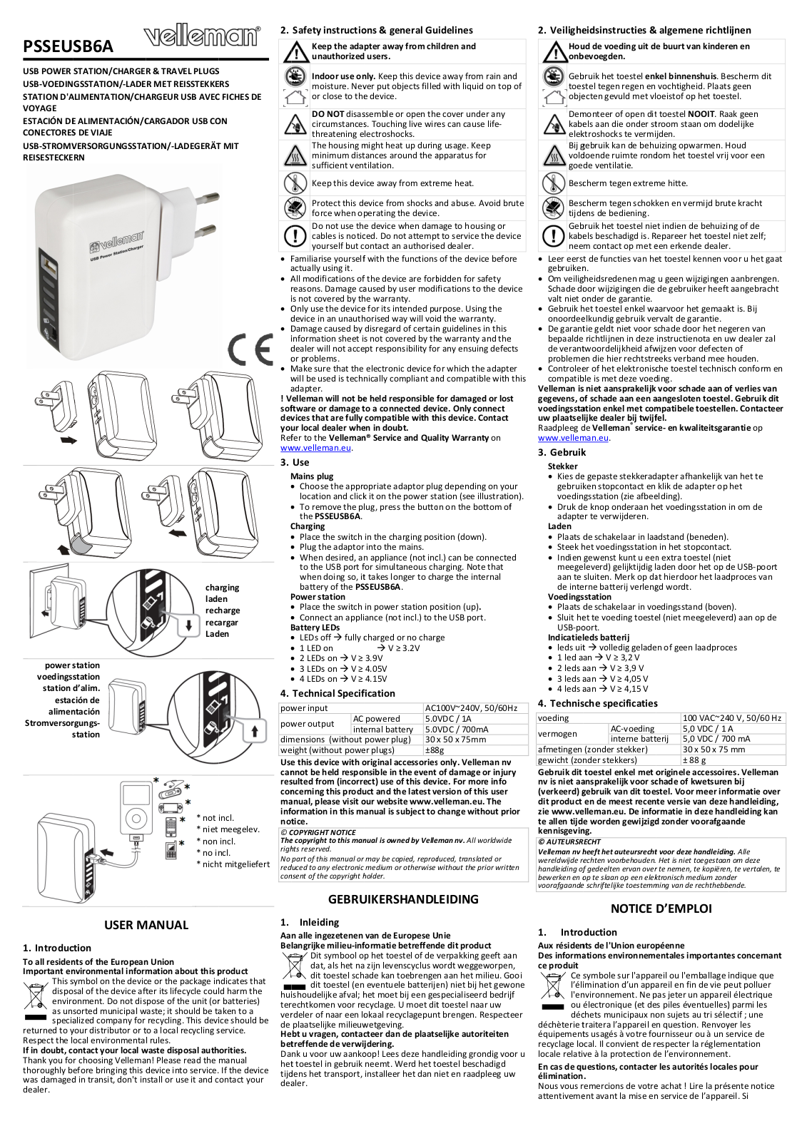 Velleman PSSEUSB6A User Manual