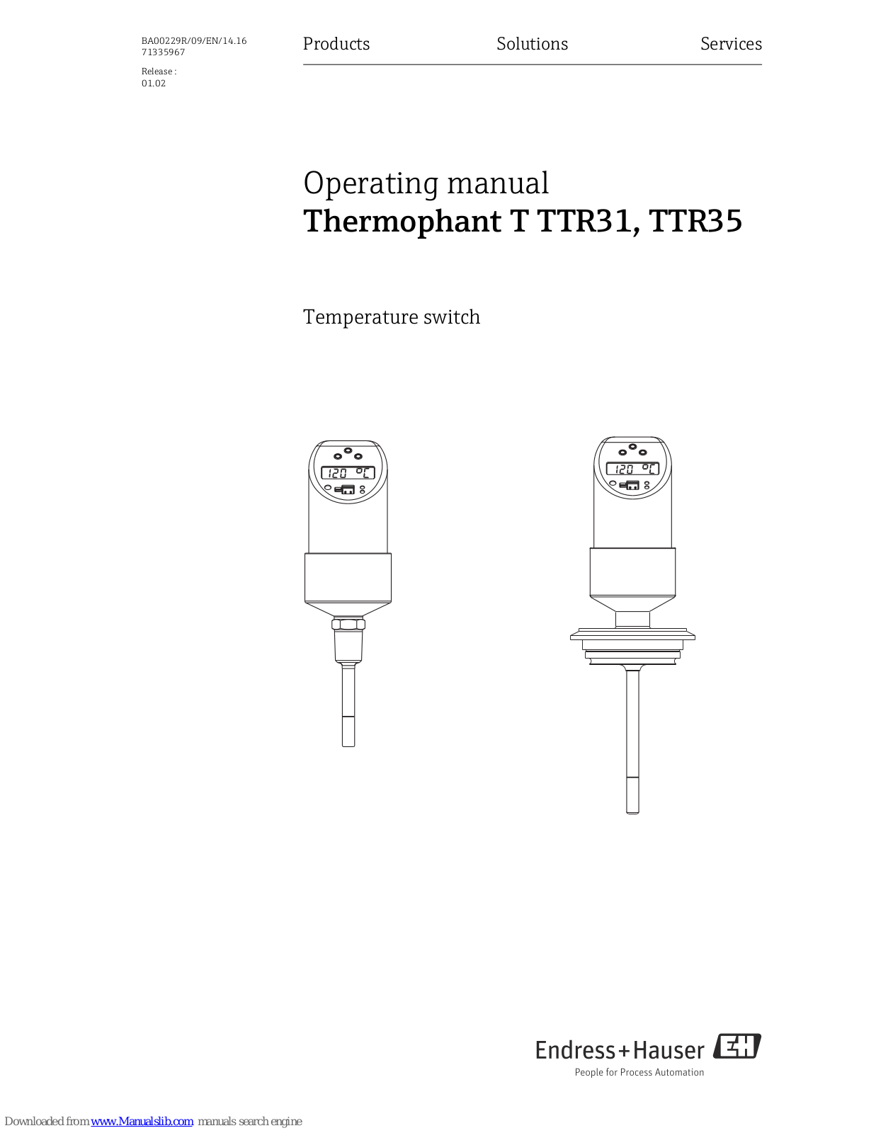 Endress+Hauser TTR31, TTR35 Operating Manual