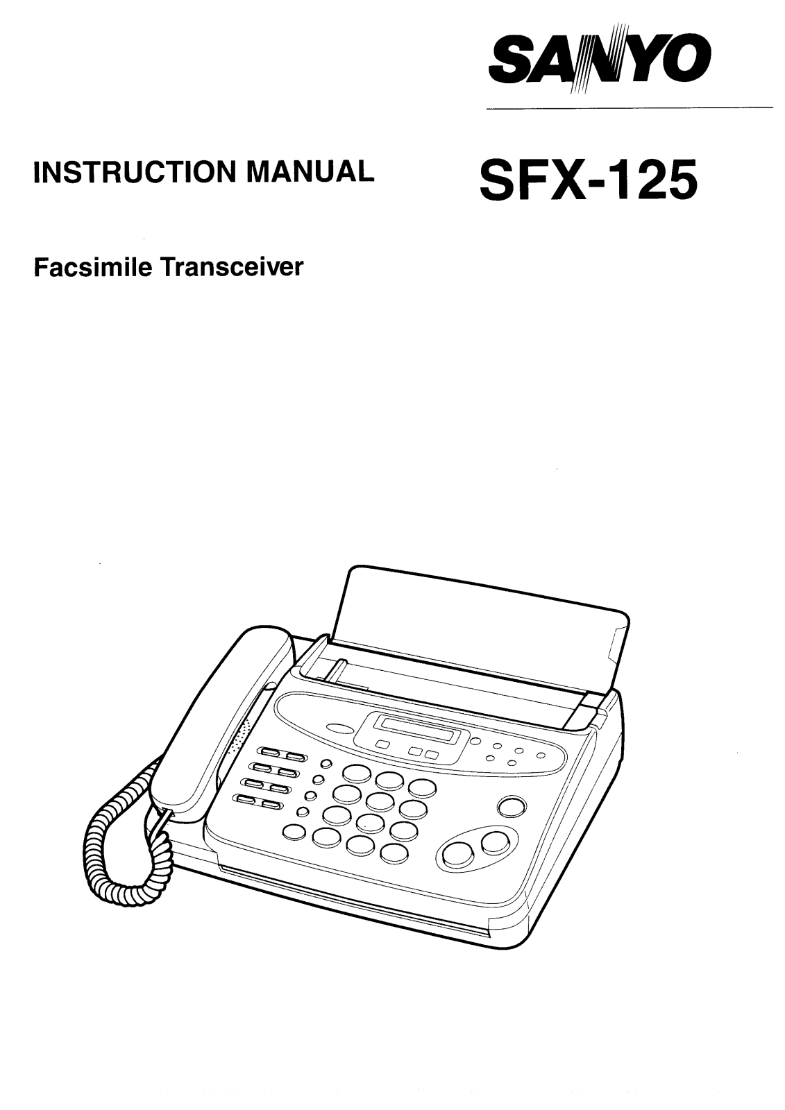 Sanyo SFX-125 Instruction Manual