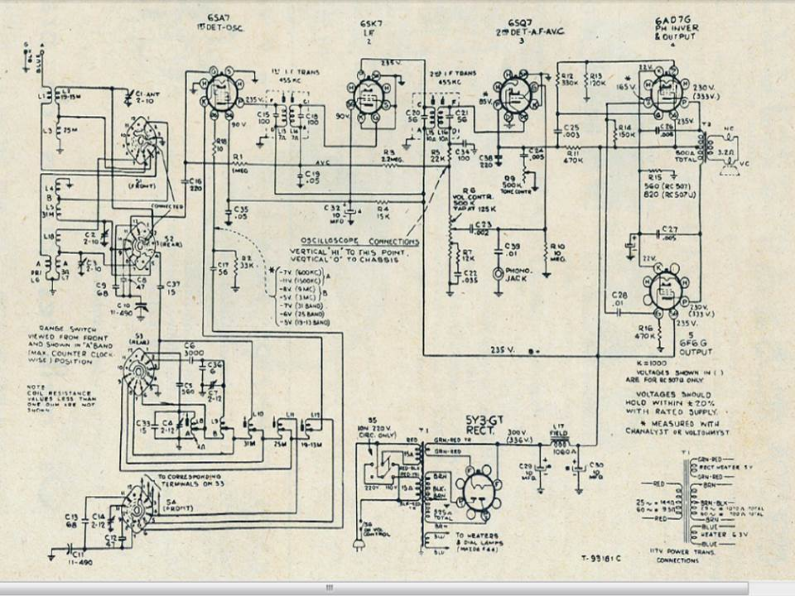 RCA Q121 Radio Schematic