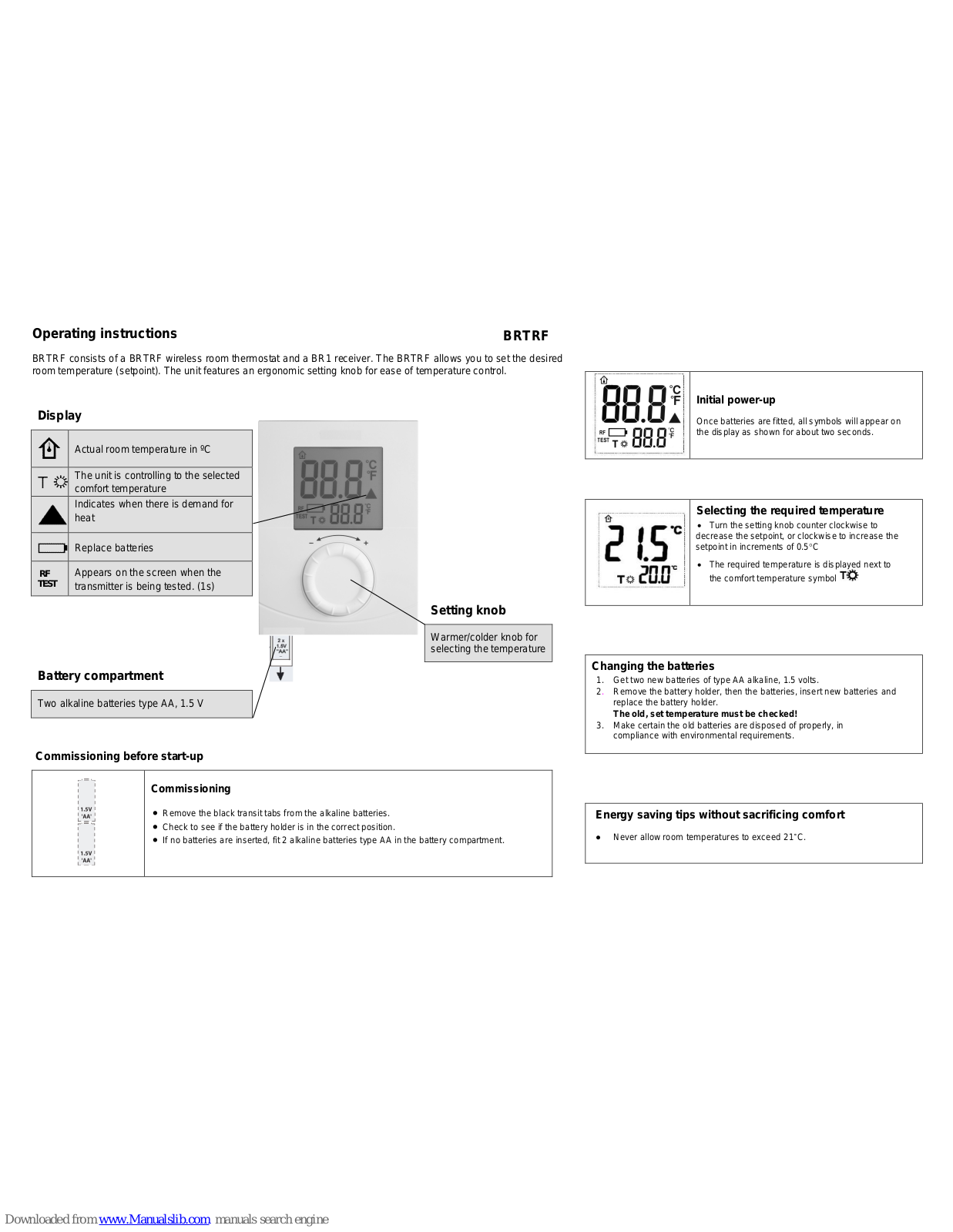 Siemens BRTRF Operating Instructions Manual