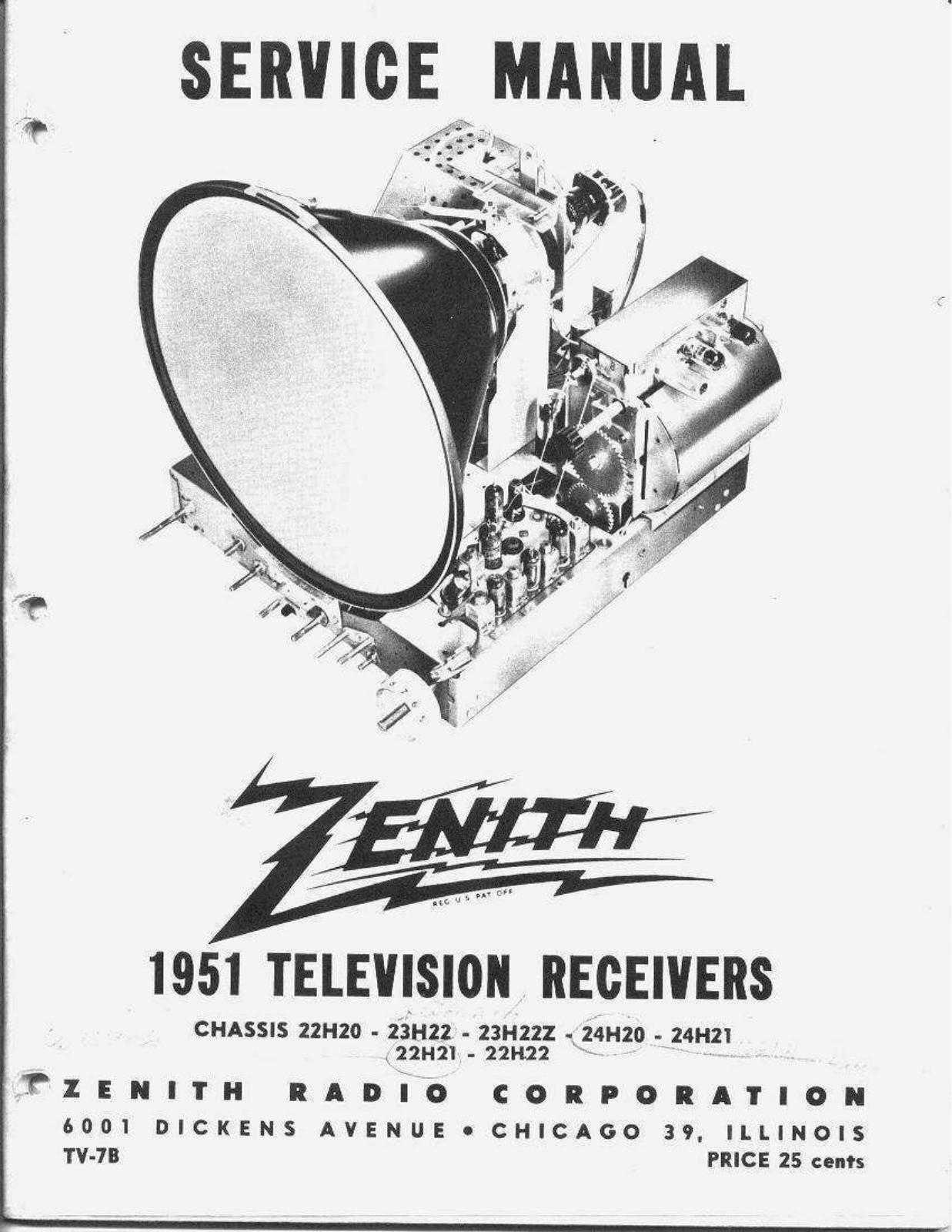 Zenith tv 7b schematic