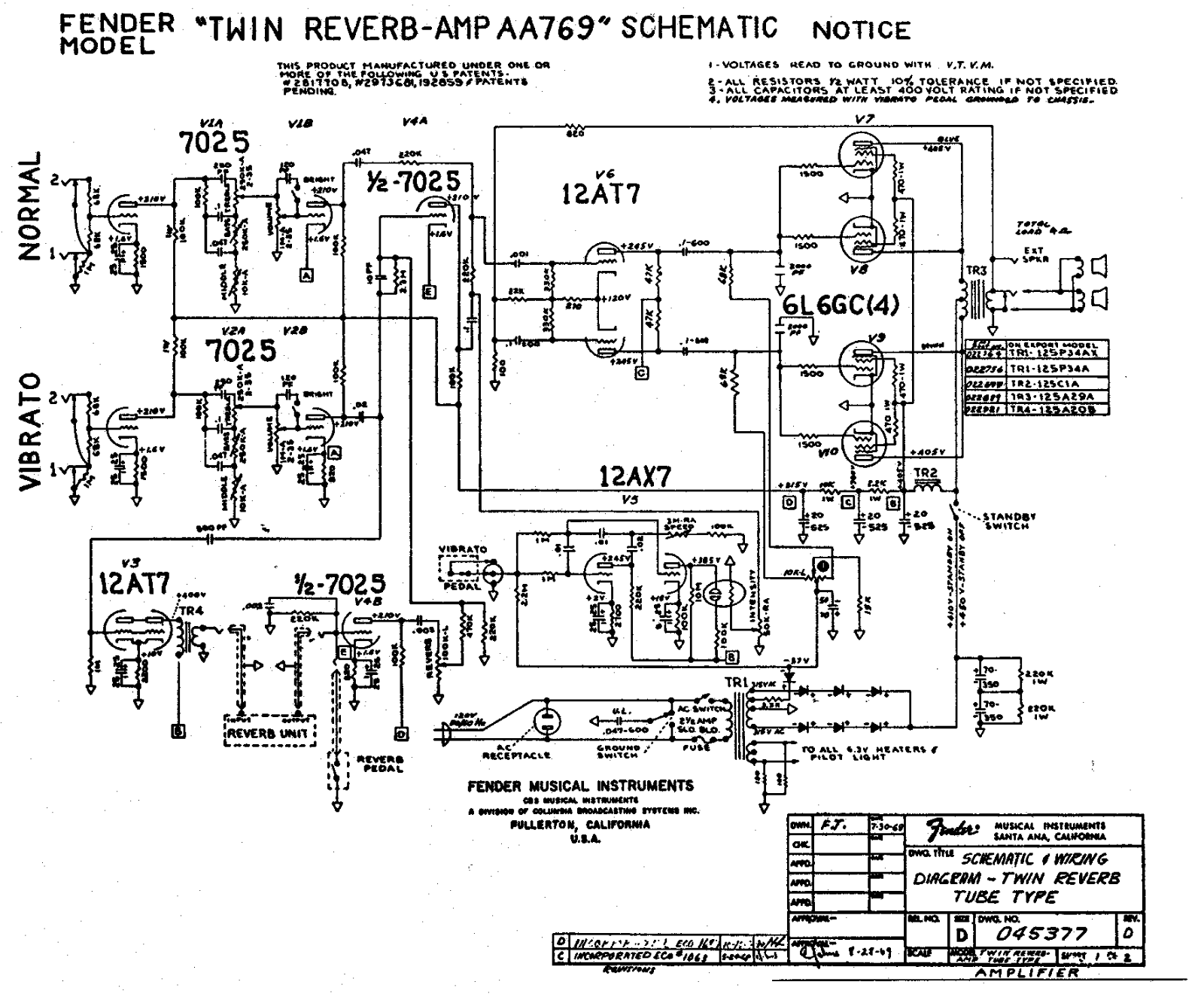 Fender aa769 schematic