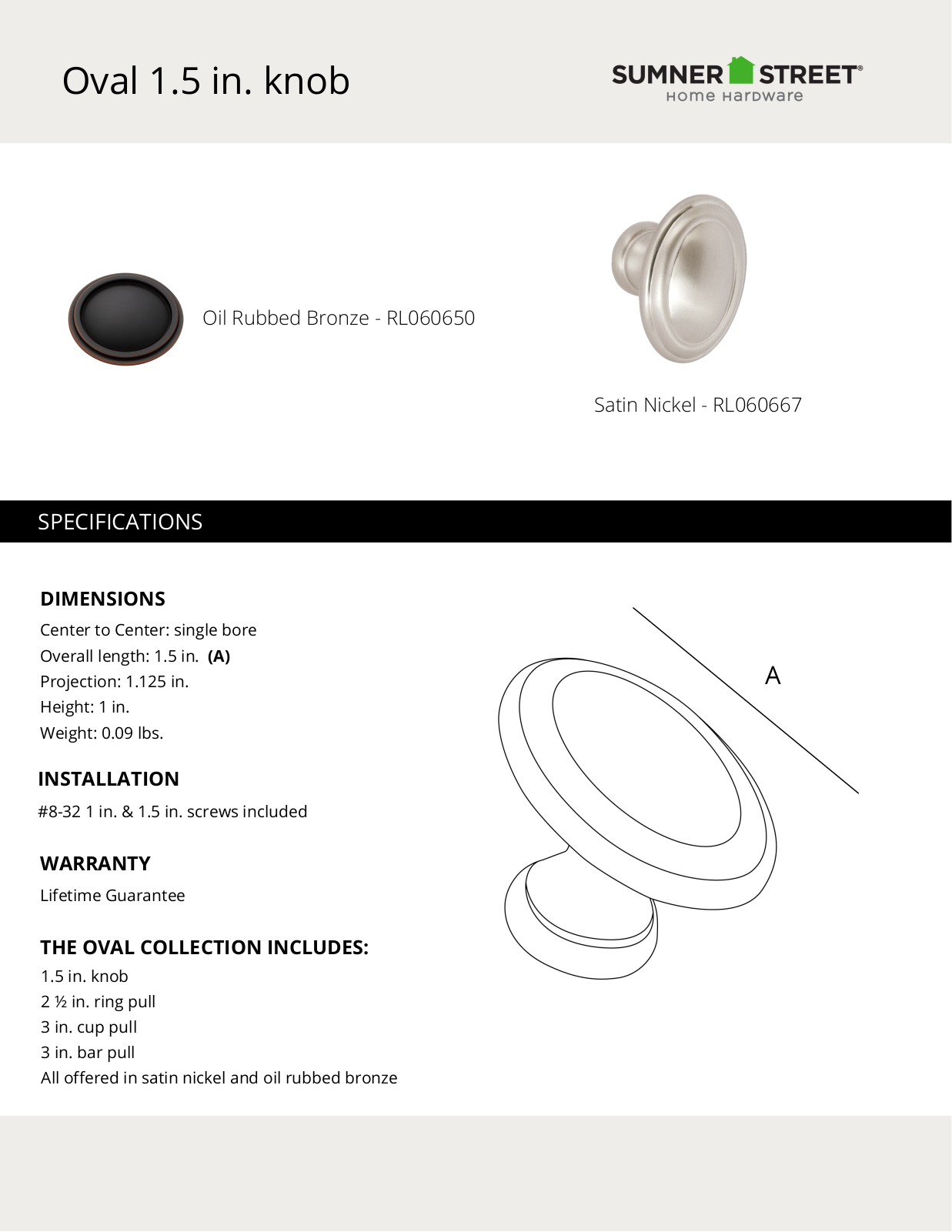 Sumner Street Home Hardware CTHD1109 Specifications - ManualMachine.com