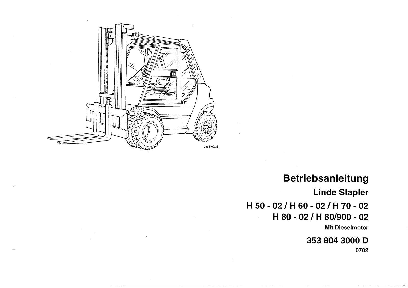 Linde H50, H60, H70, H80 User Manual