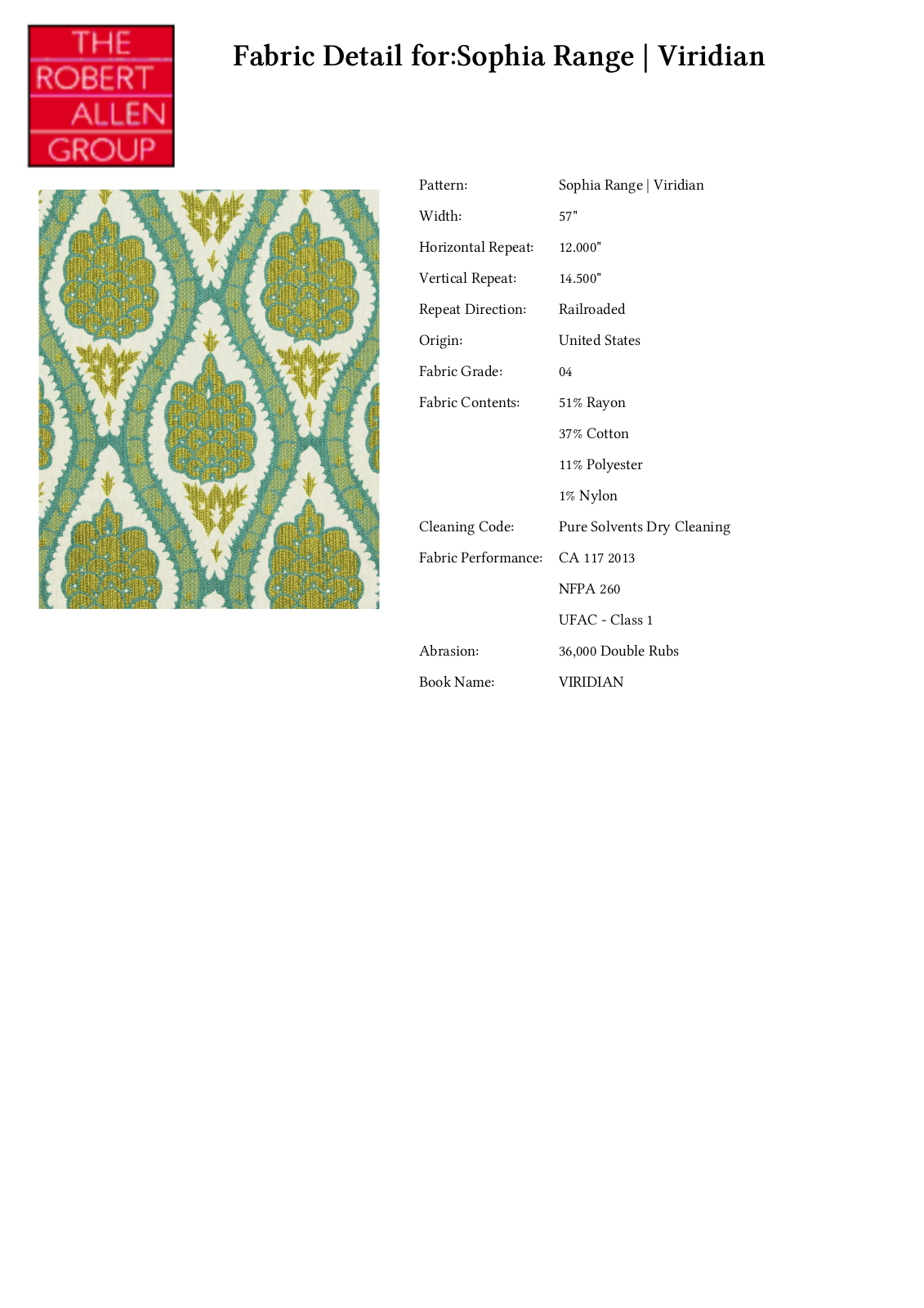 Robert Allen RALF1276 Specifications - ManualMachine.com