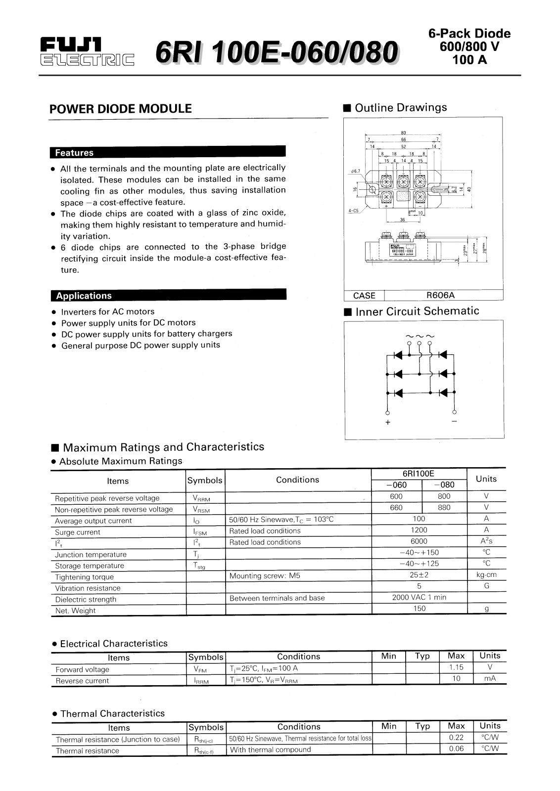 CALLM 6RI 100E-060, 6RI 100E-080 Datasheet