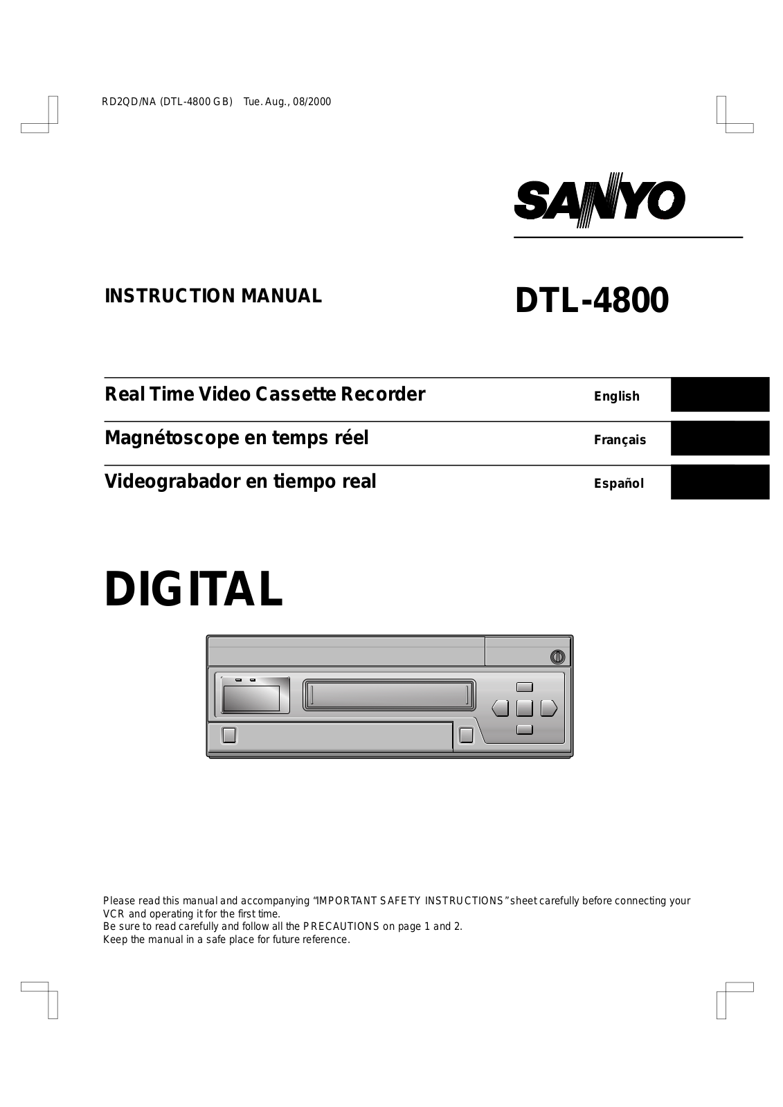 Sanyo DTL-4800 User Manual