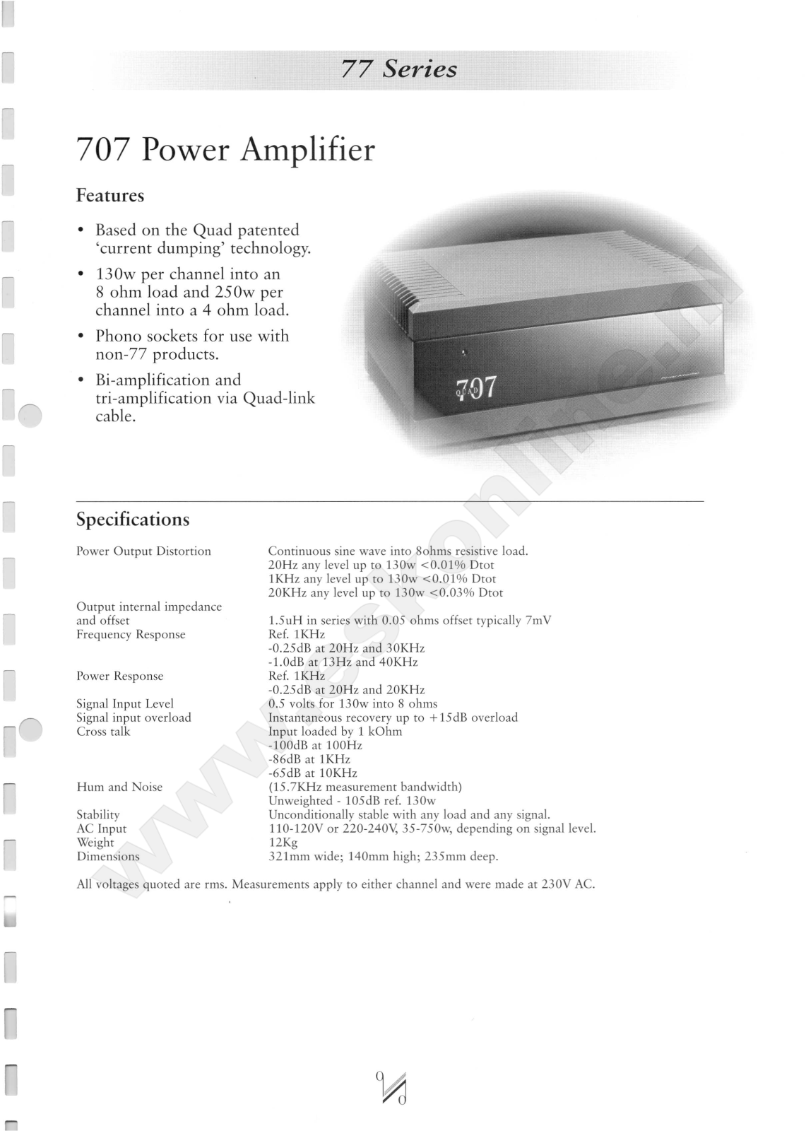MERIDIAN AUDIO 707 Technical user guide - ManualMachine.com