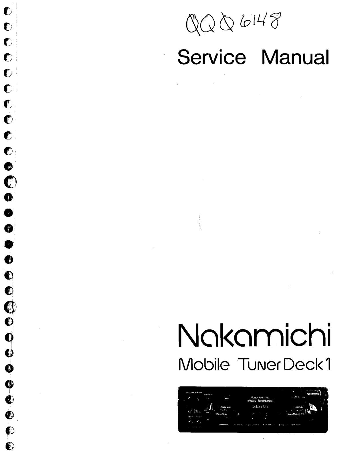 Nakamichi MTD-1 Service manual