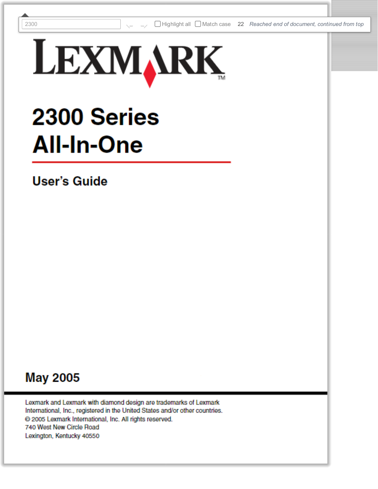 Lexmark 2300 User Manual